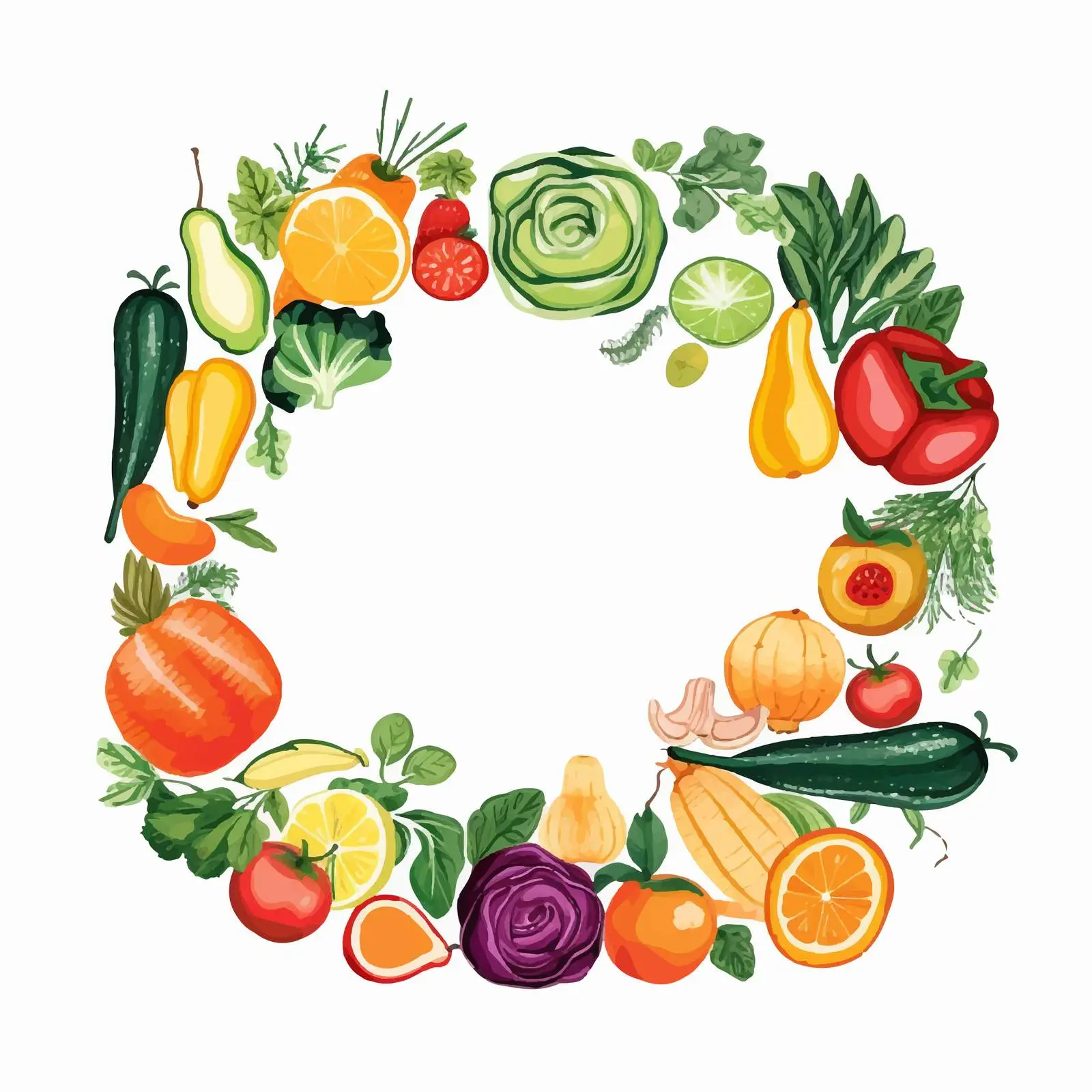 Healthy Food Frame Vector Background — free download from Dotvec