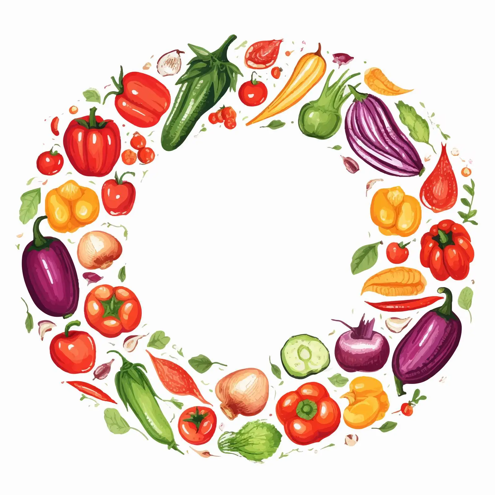 Healthy Food Vector Background with Decorative Frame — free download from Dotvec