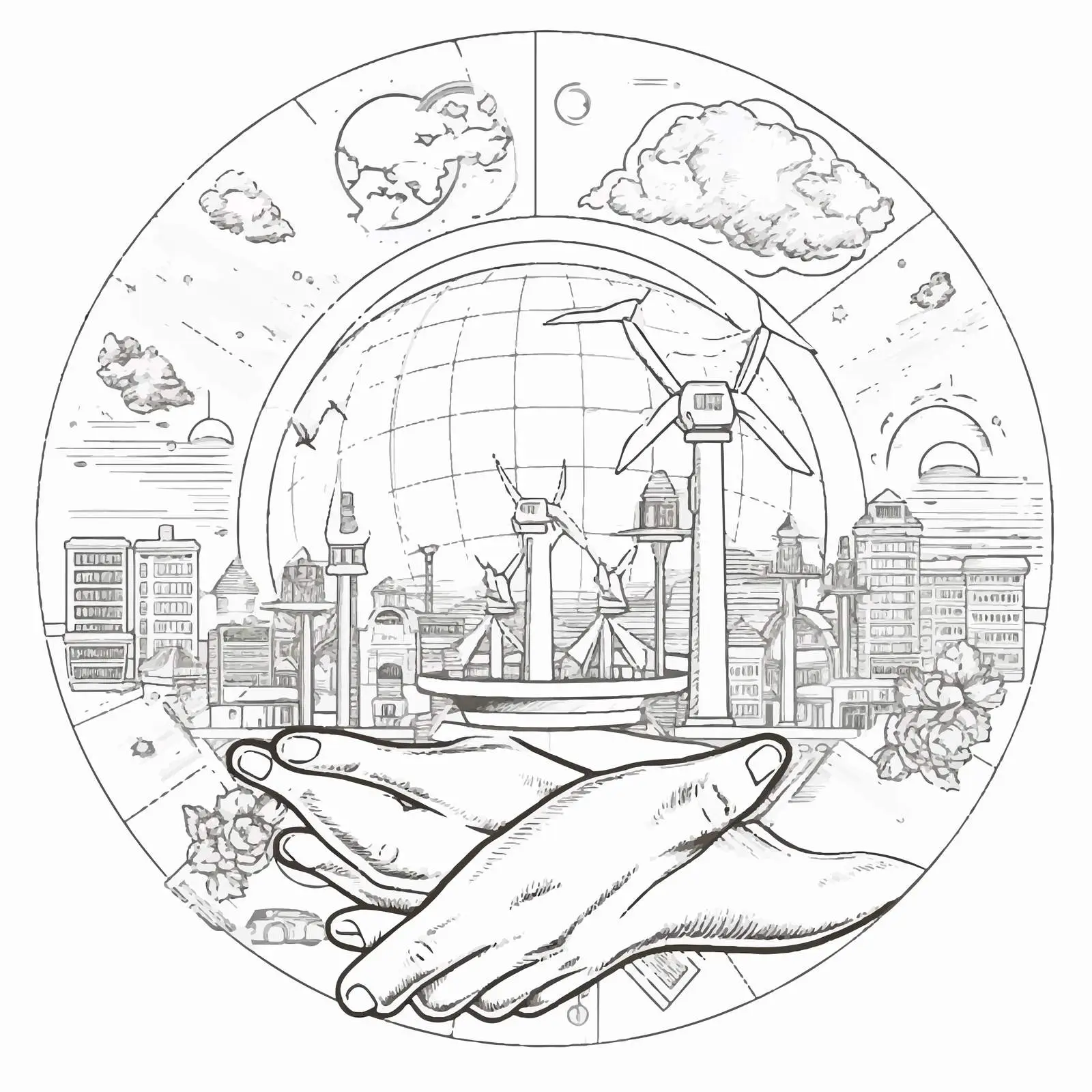 Hands Holding Globe and Lightbulb Vector — free download from Dotvec