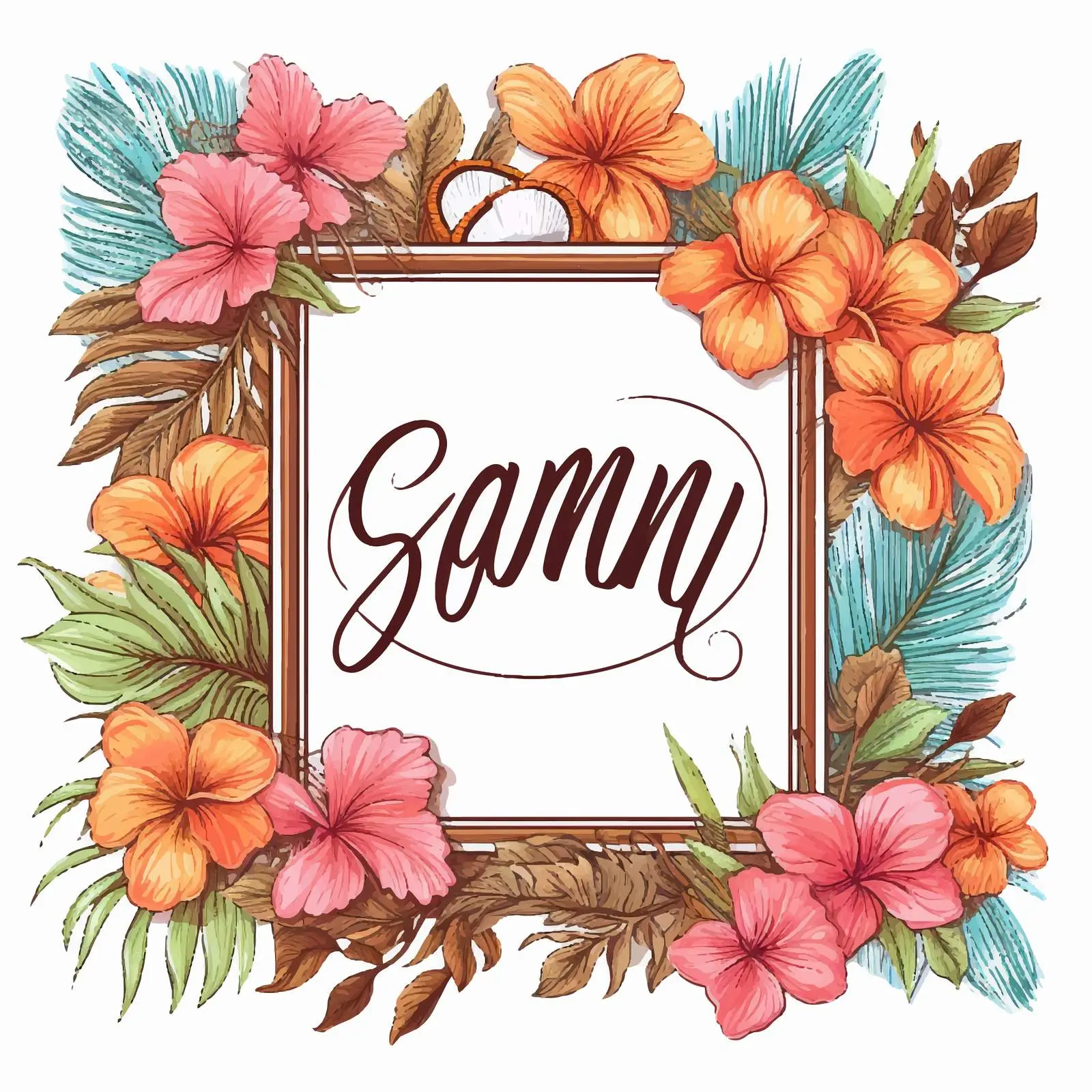 Summer Themed Square Banner with Frame — free download from Dotvec