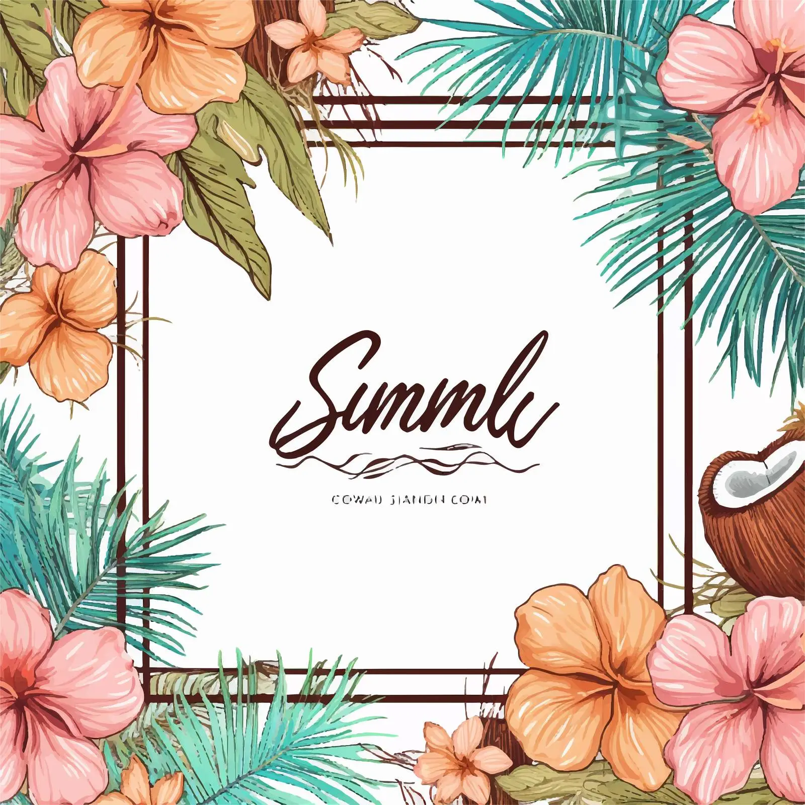 Summer Themed Square Banner Template with Frame — free download from Dotvec
