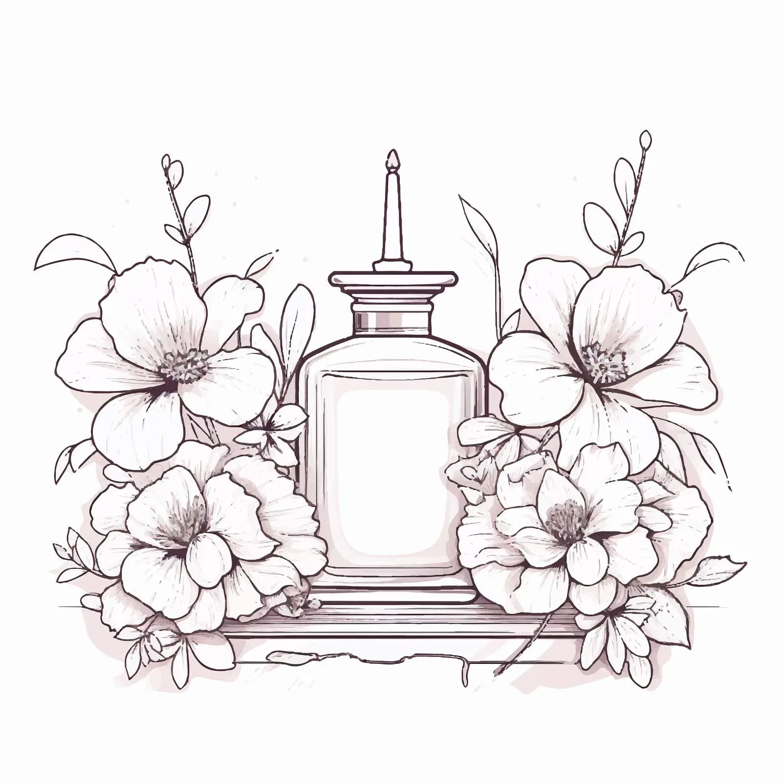 Elegant Square Border with Glass Perfume Decoration — free download from Dotvec