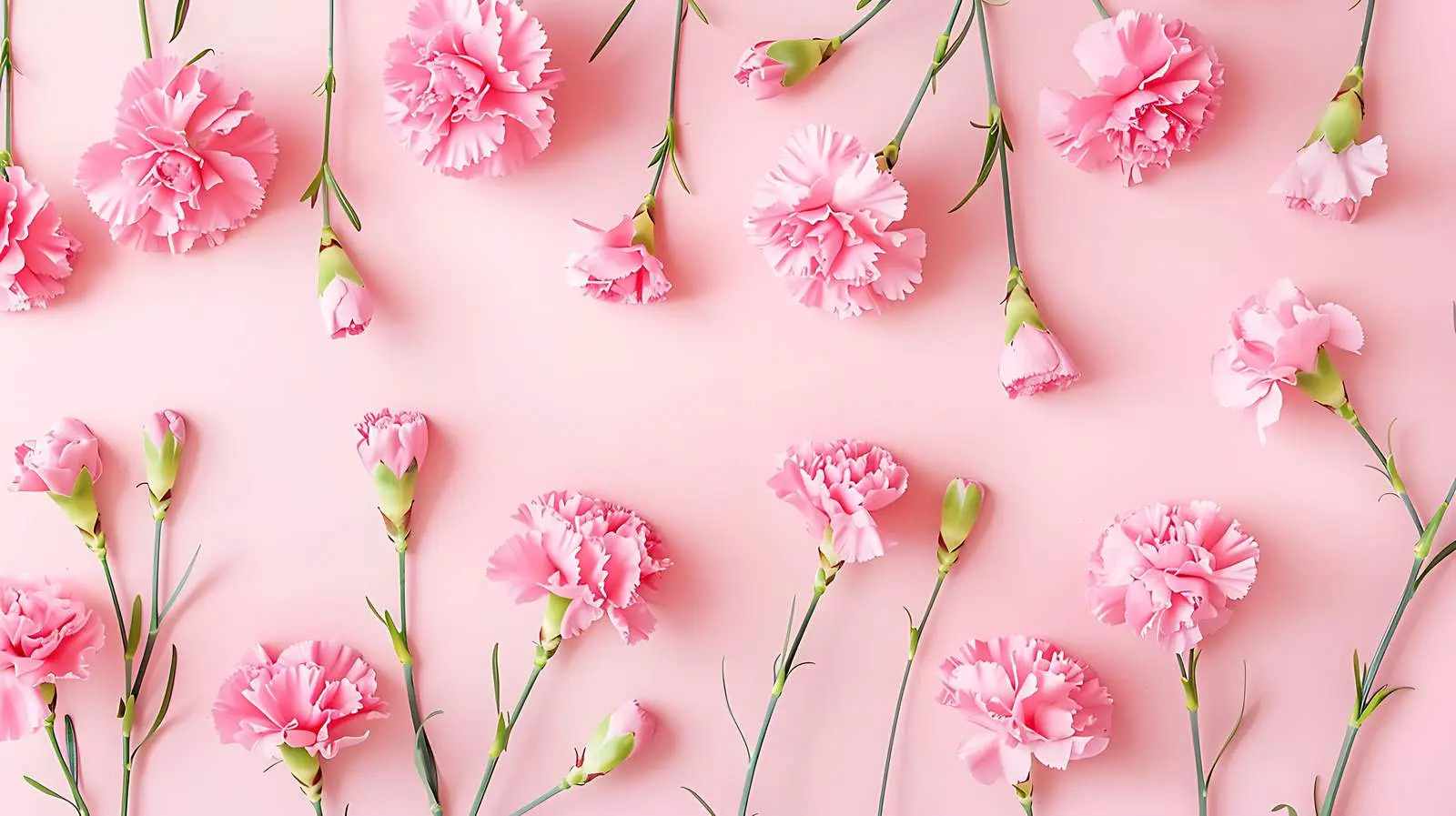 Pink Carnation Flower Border on Pastel Background — free download from Dotvec