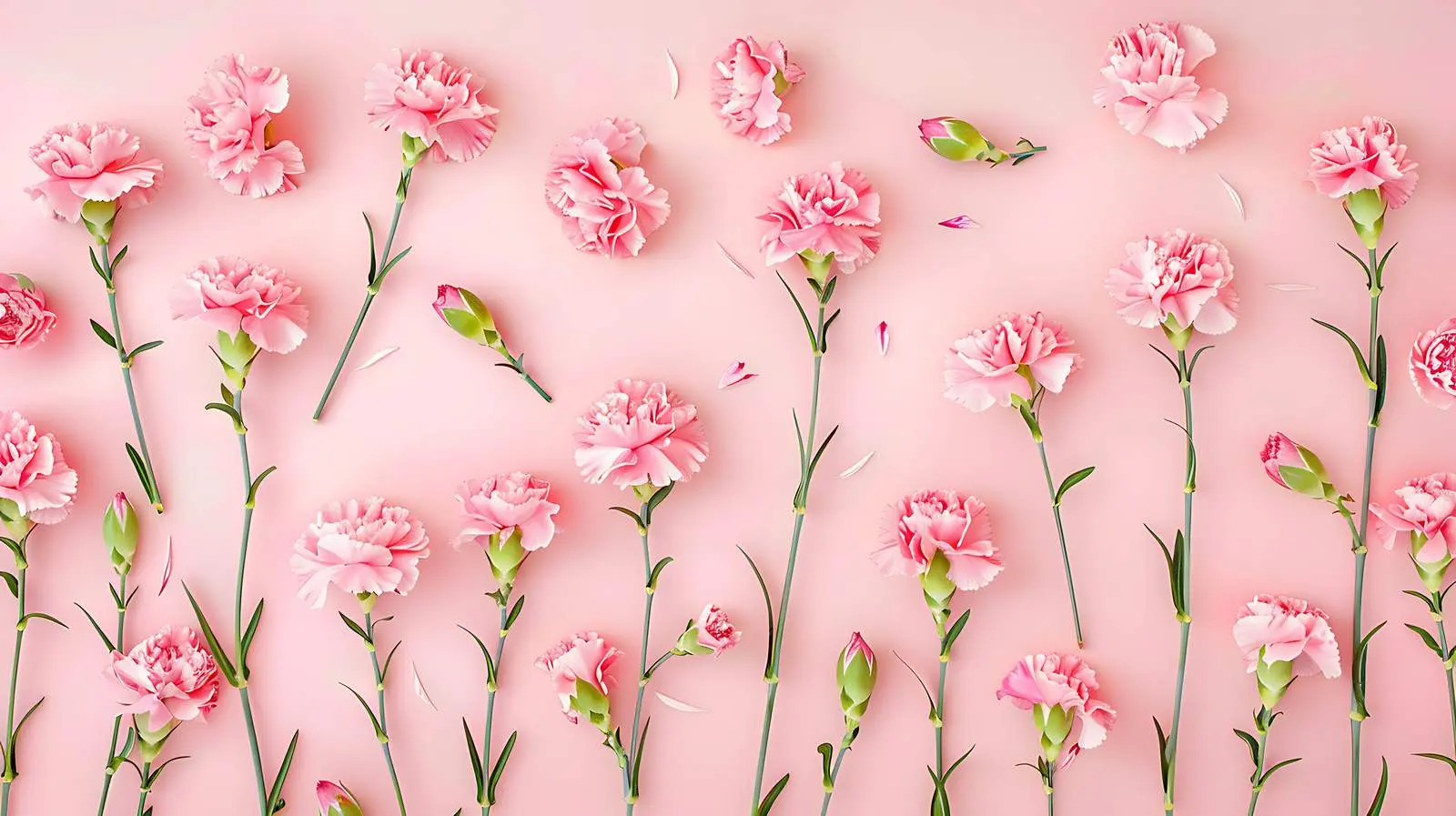 Pink Carnation Flower Border on Pastel Pink Background — free download from Dotvec