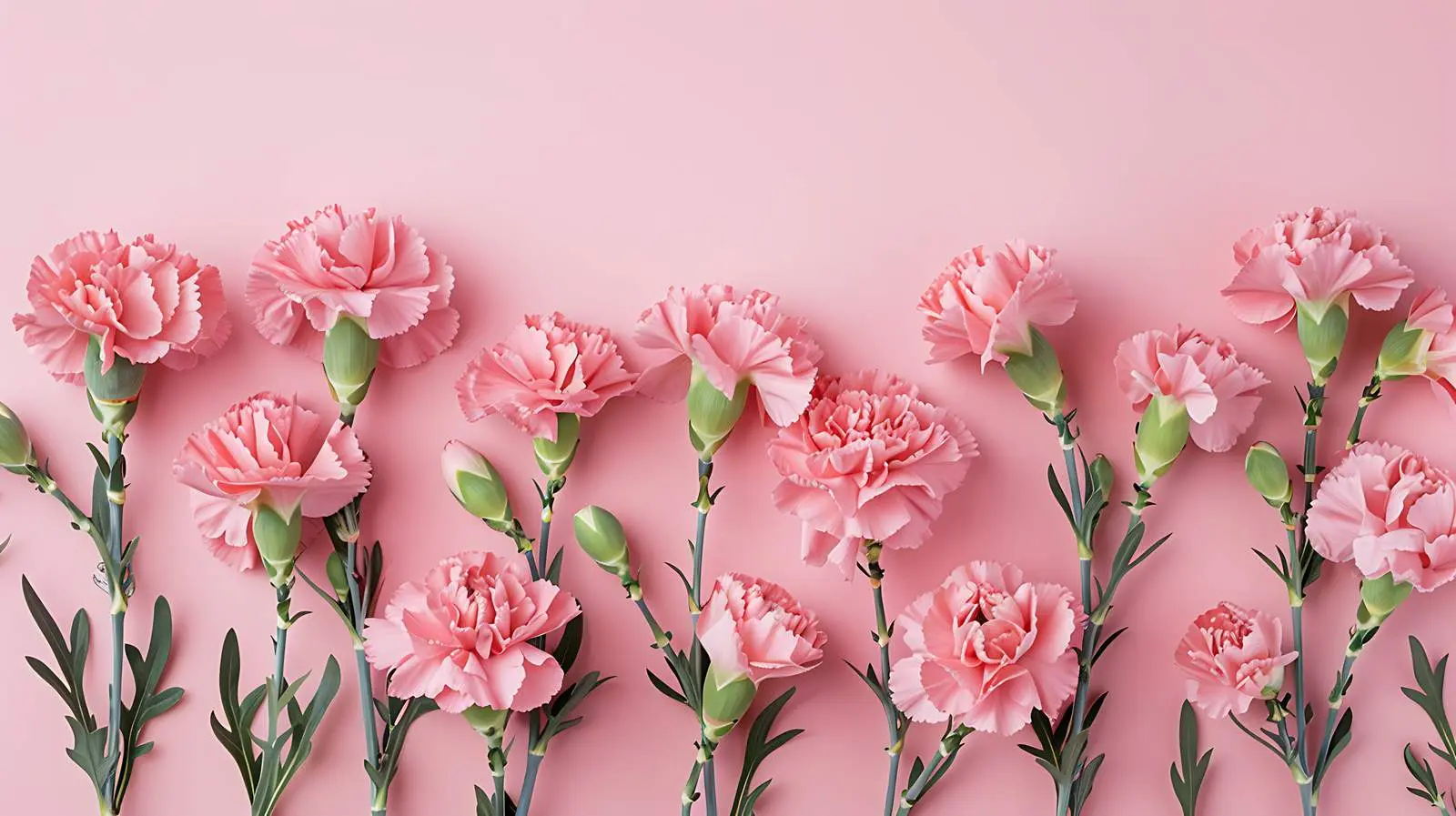 Pink Carnation Flower Border on Pastel Pink Background — free download from Dotvec