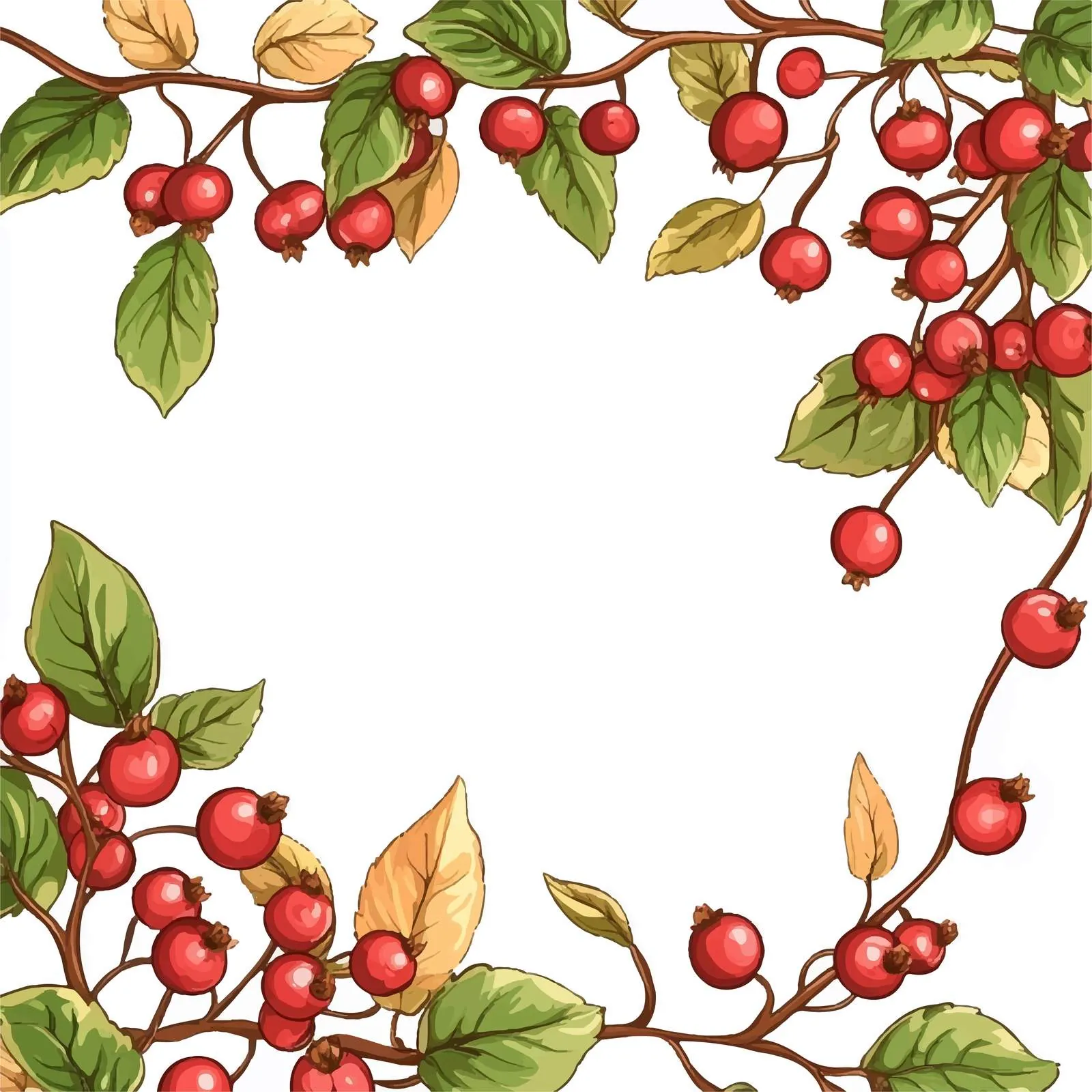 Square Card Template with Lingonberry Frame — free download from Dotvec