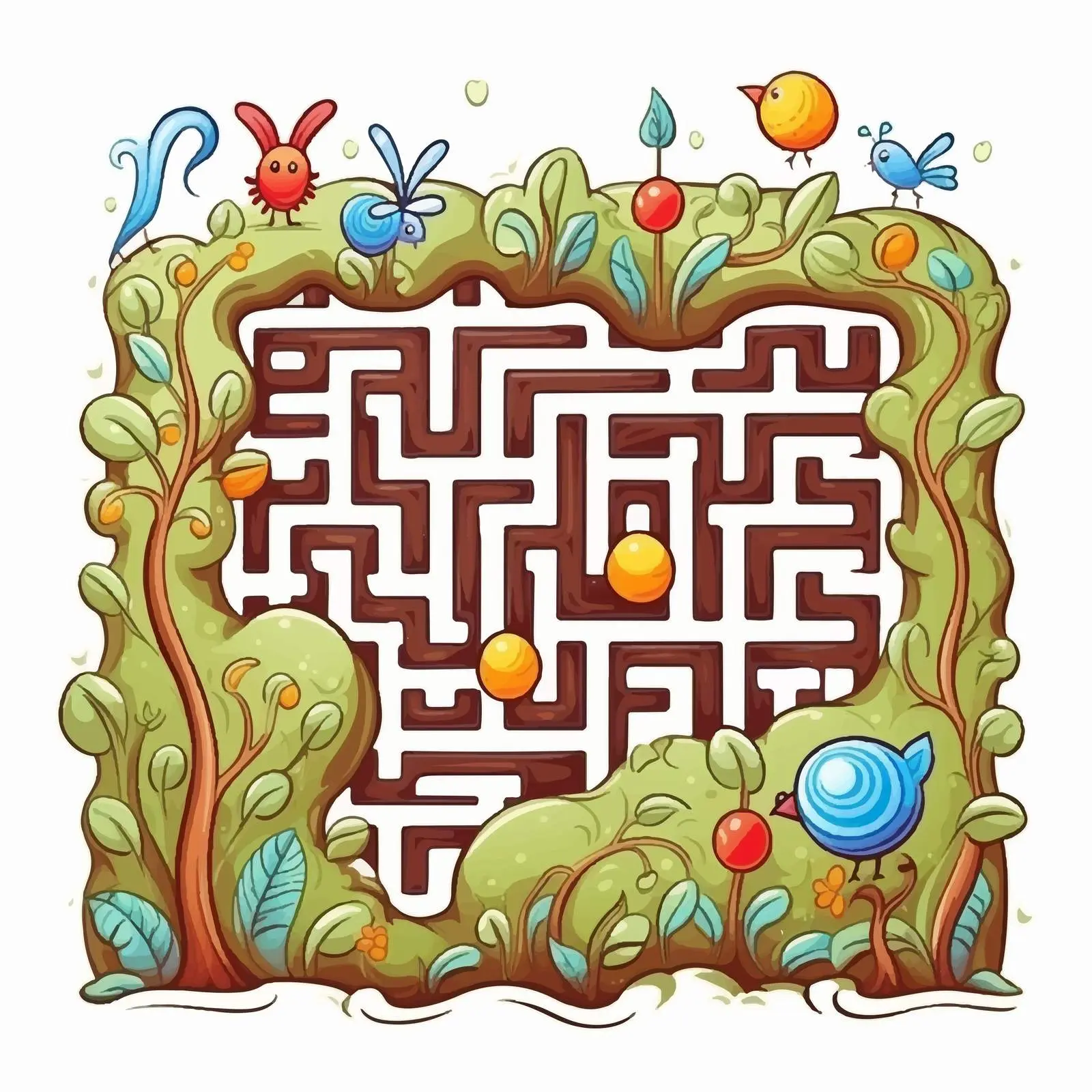 Kids Cartoon Square Maze Puzzle Game — free download from Dotvec