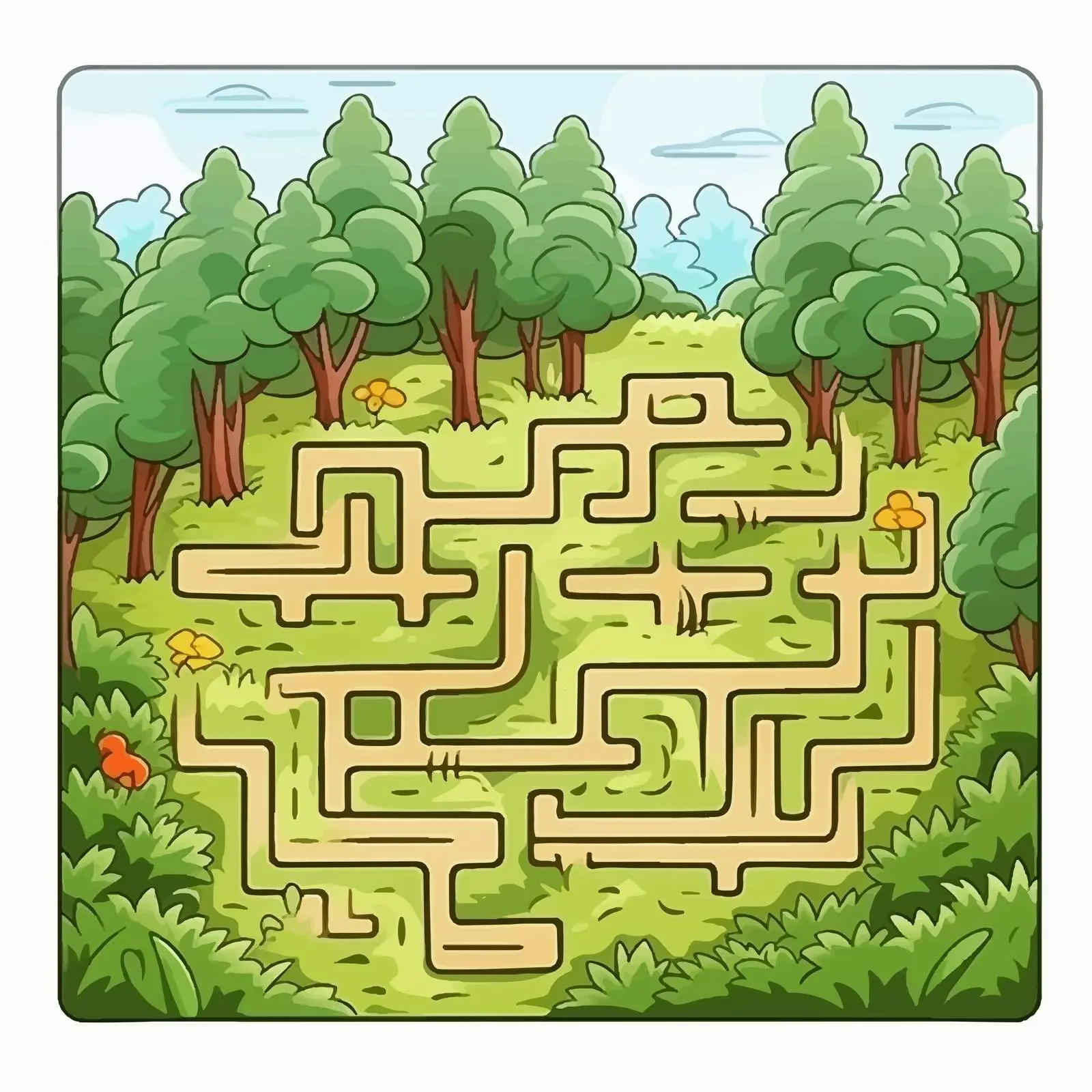 Square Maze Game for Kids Puzzle – free intellectual image from Dotvec