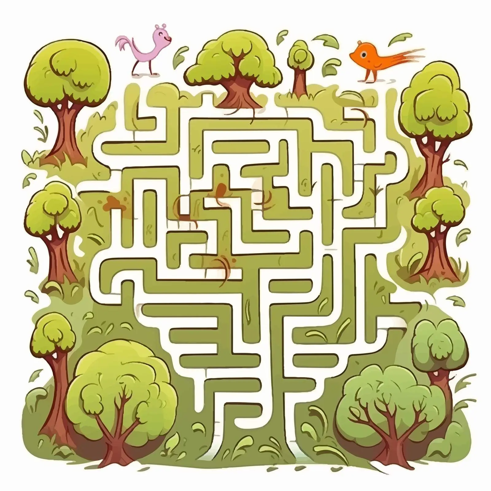 Square Maze Puzzle for Kids and Children — free download from Dotvec