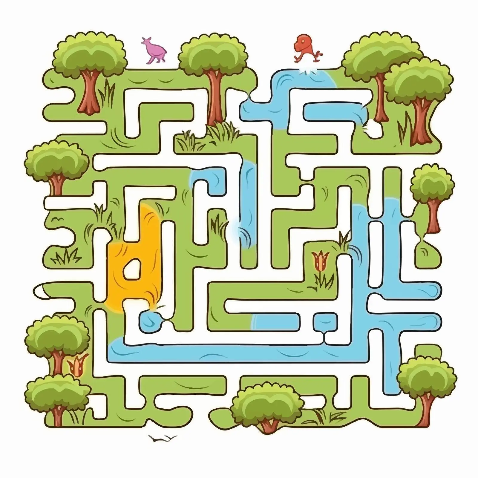 Square Maze Puzzle for Kids — free download from Dotvec