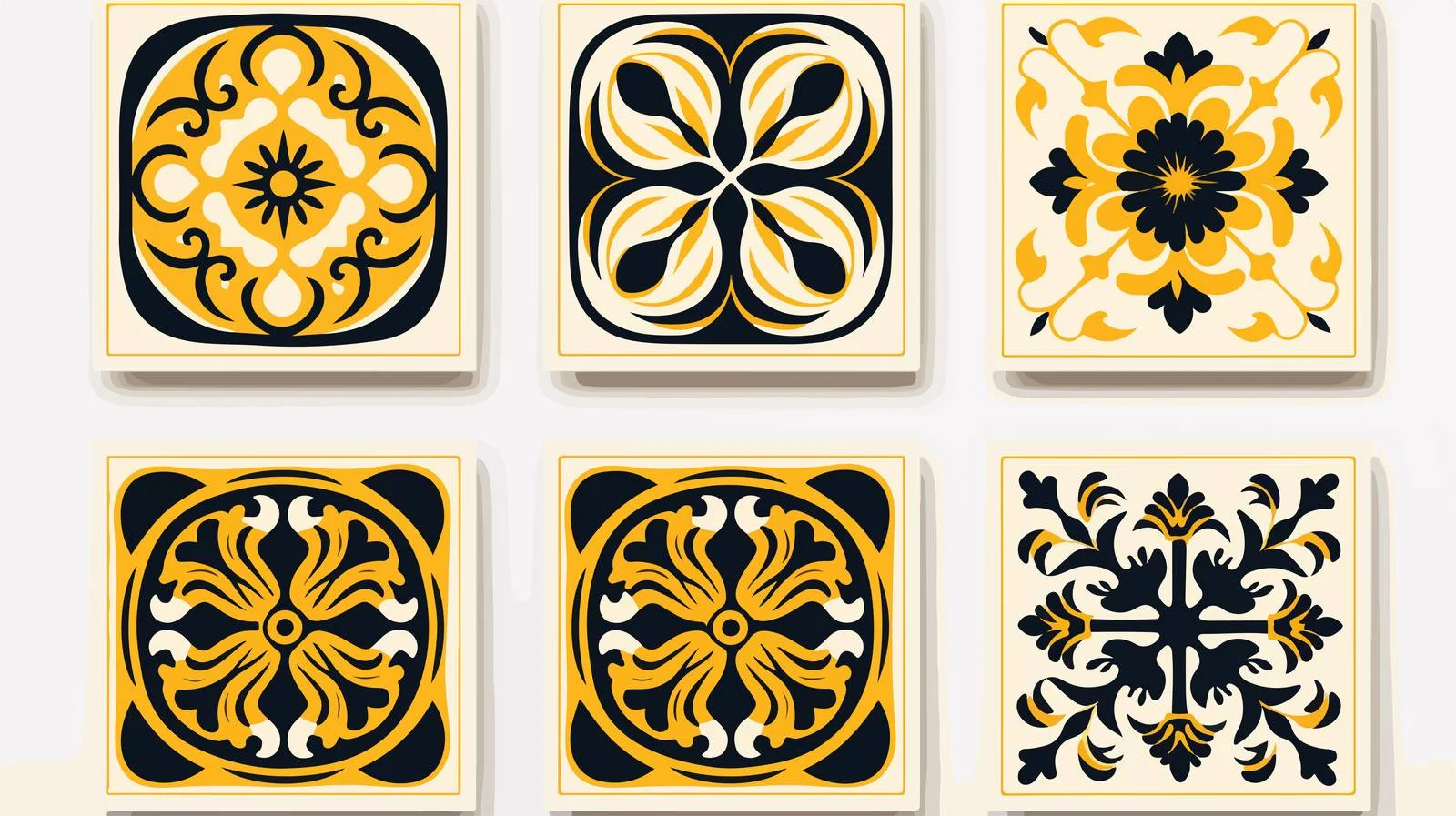 Elegant Traditional Square Ceramic Tile Design — free download from Dotvec