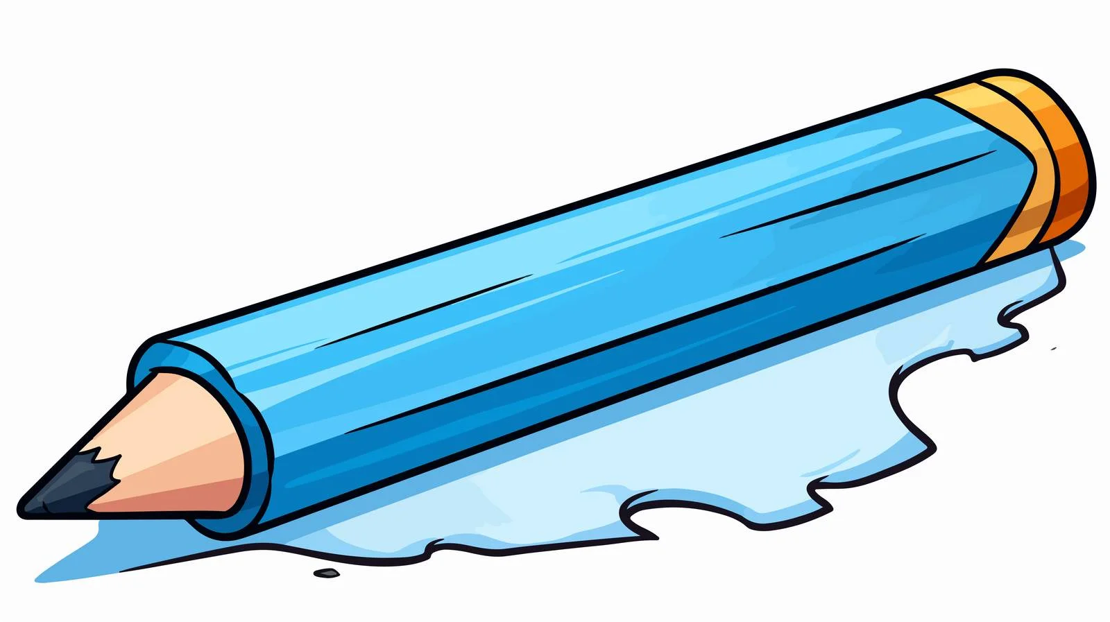 Blue Pencil Cartoon Sticker — free download from Dotvec