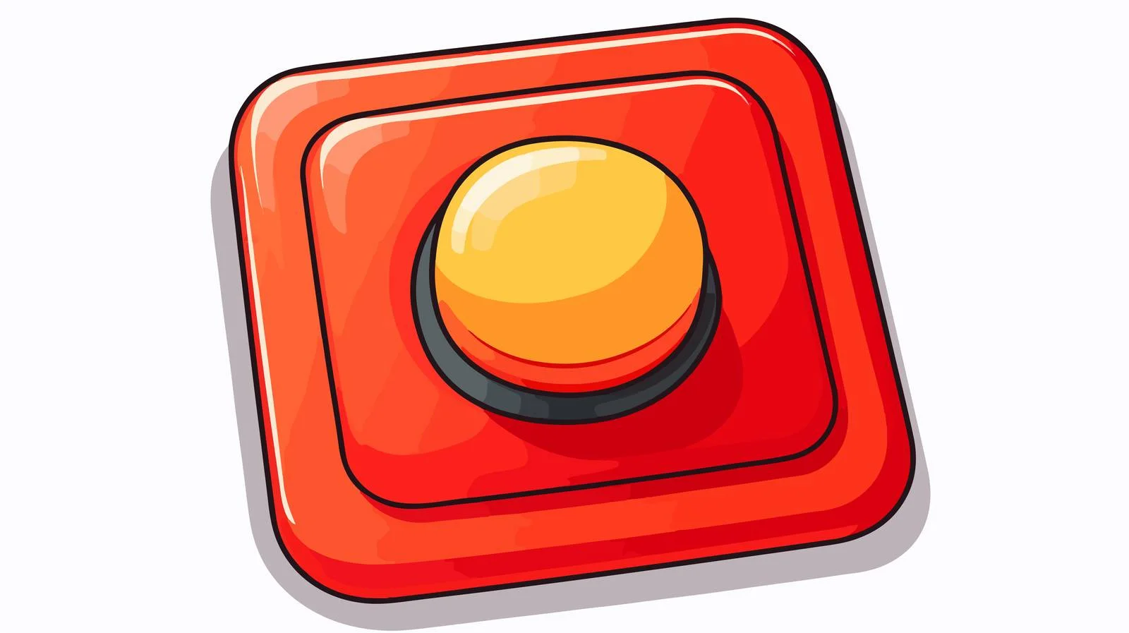 Cartoon-style Stop Button Sticker — free download from Dotvec