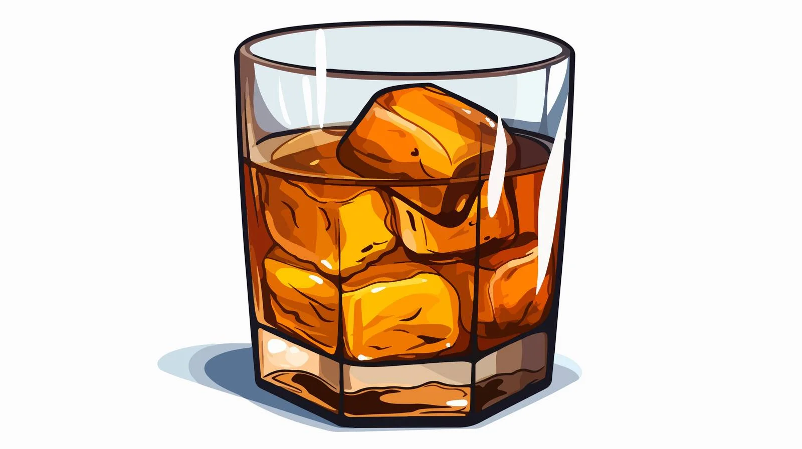 Quirky Cartoon Whisky Glass Sticker — free download from Dotvec
