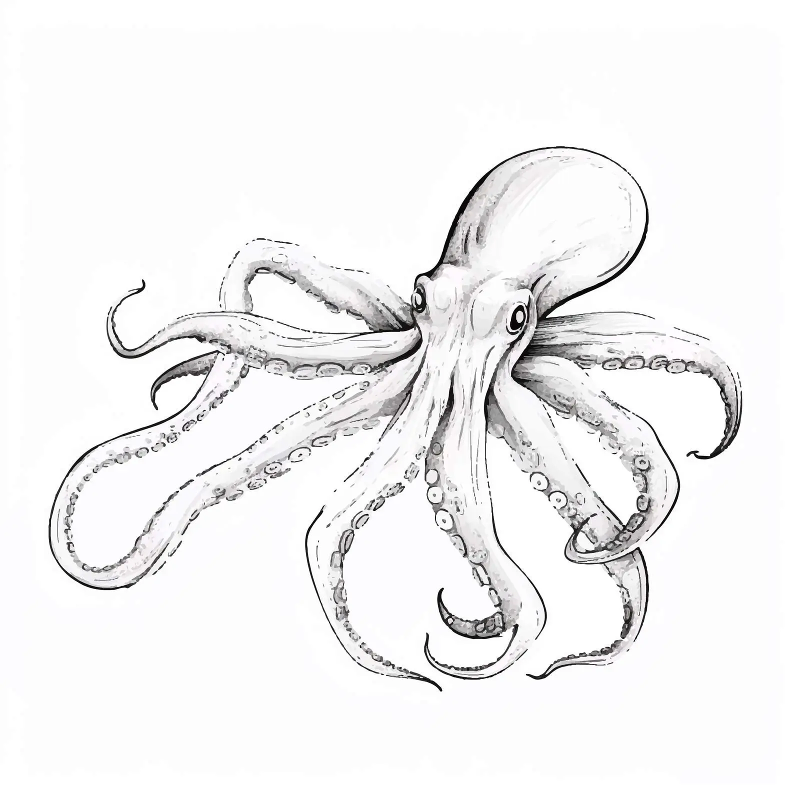 Cartoon Squid Vector Illustration Sketch — free download from Dotvec