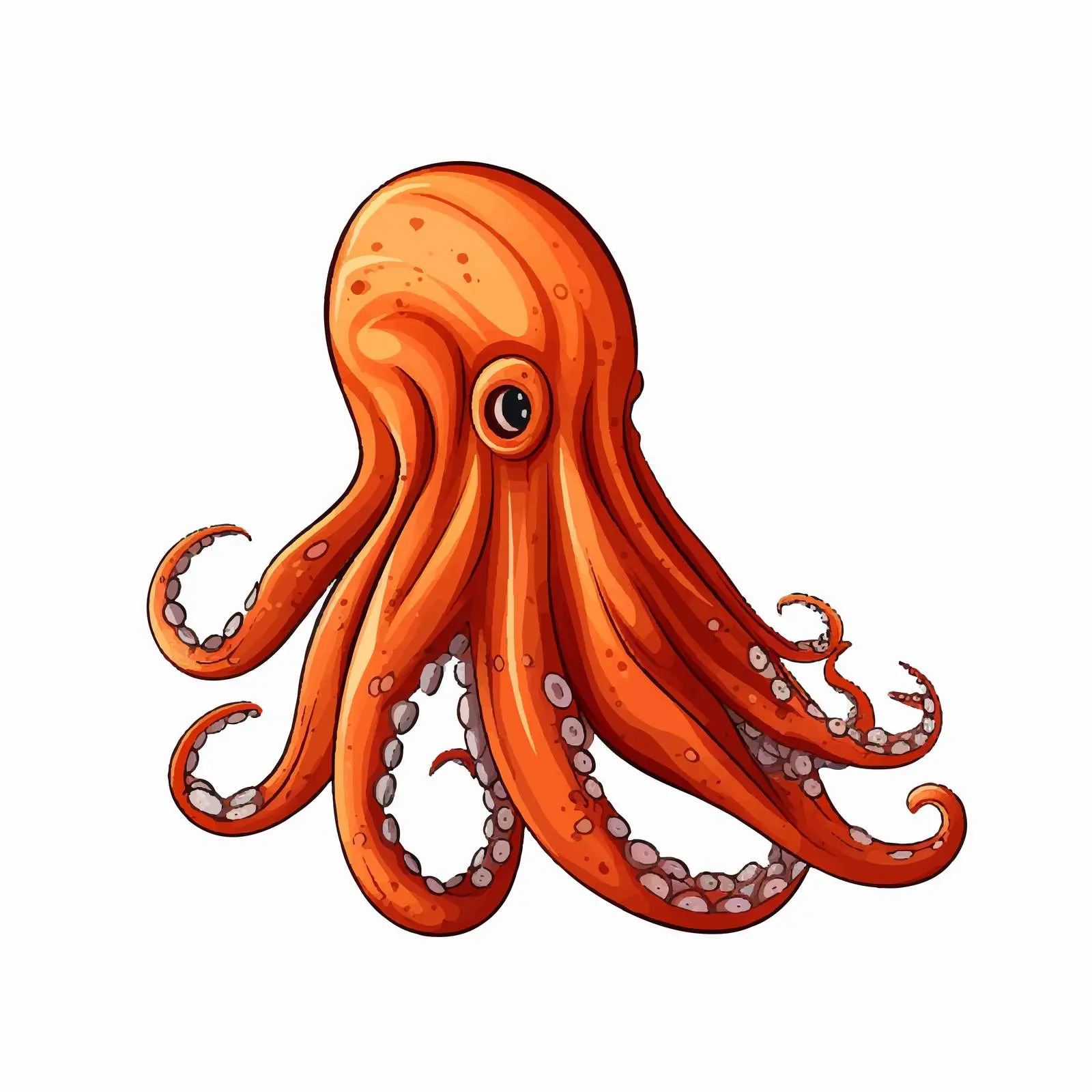 Cartoon Sketch of Squid Vector Illustration — free download from Dotvec