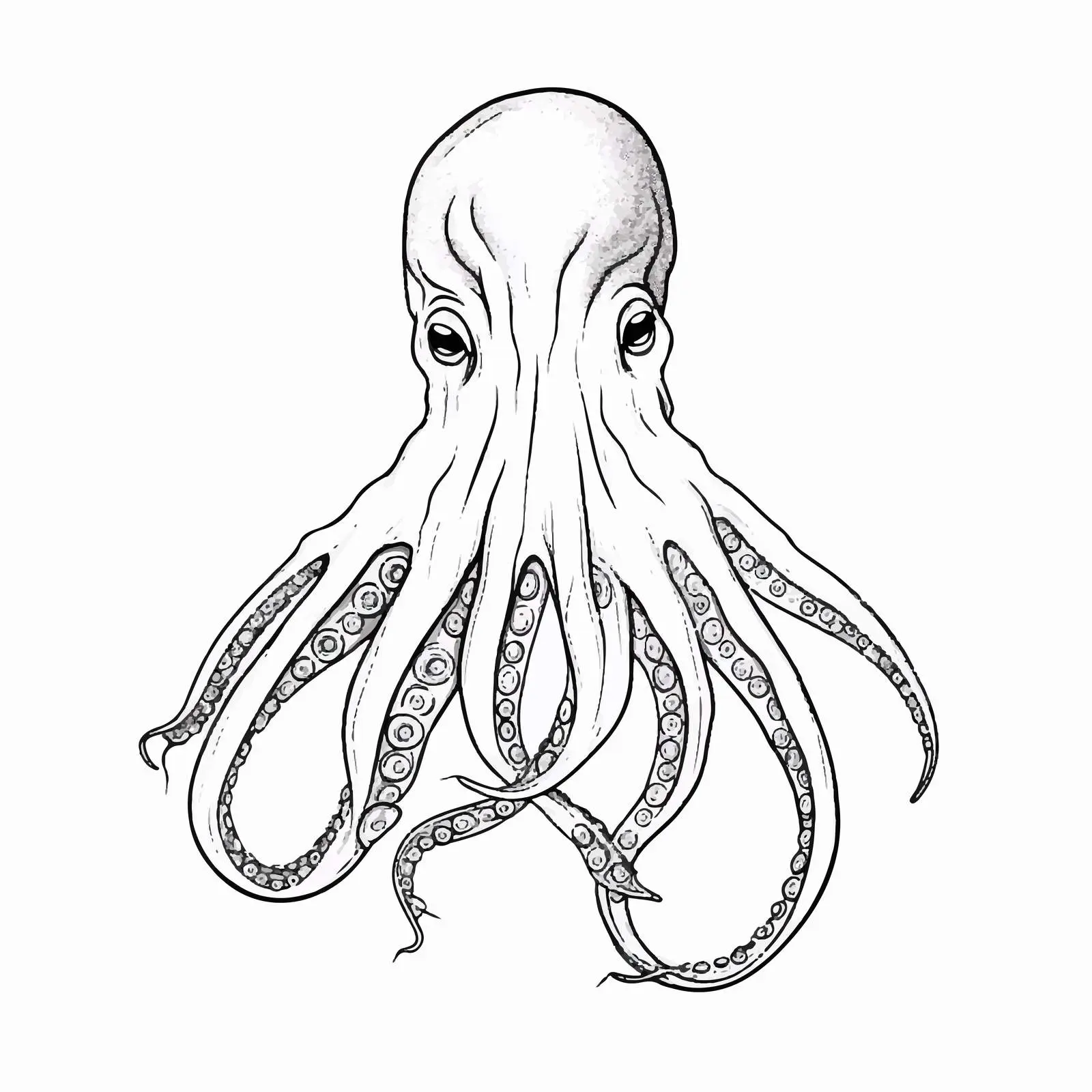 Cartoon Squid Vector Illustration Sketch — free download from Dotvec