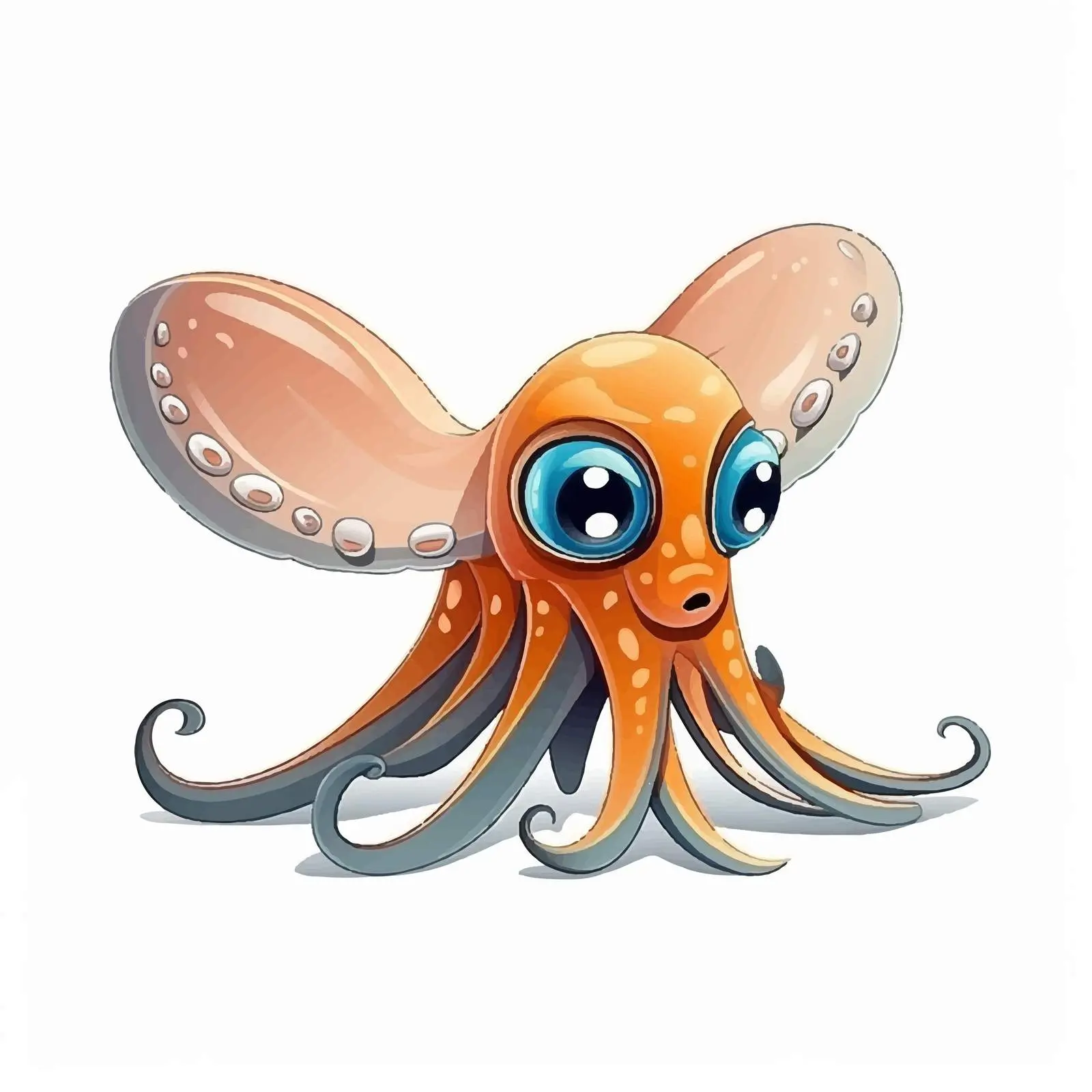 Cute Squid Cartoon Vector Illustration — free download from Dotvec