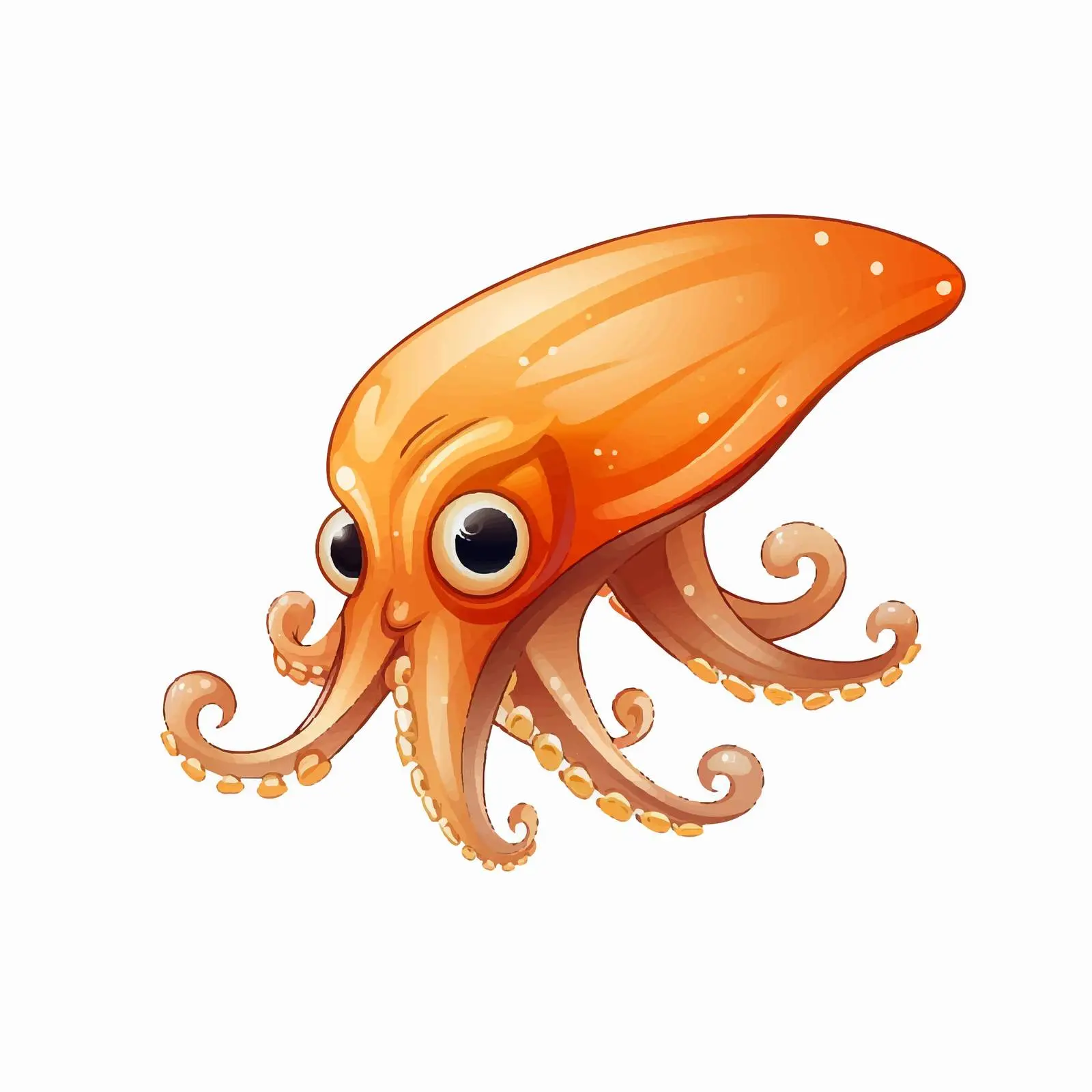 Colorful Squid Cartoon Vector Illustration – free shirt design image from Dotvec
