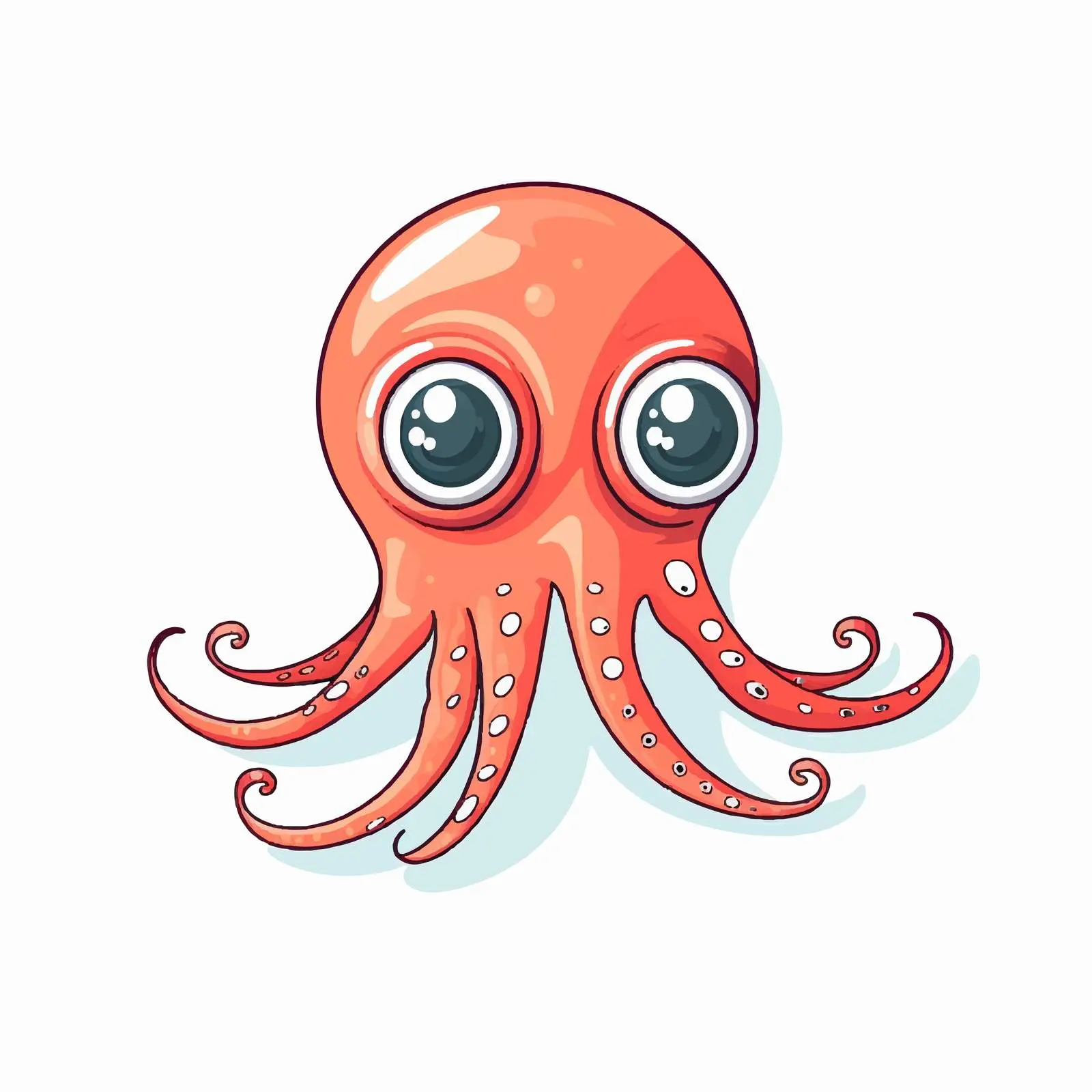 Cute Squid Cartoon Vector Illustration — free download from Dotvec
