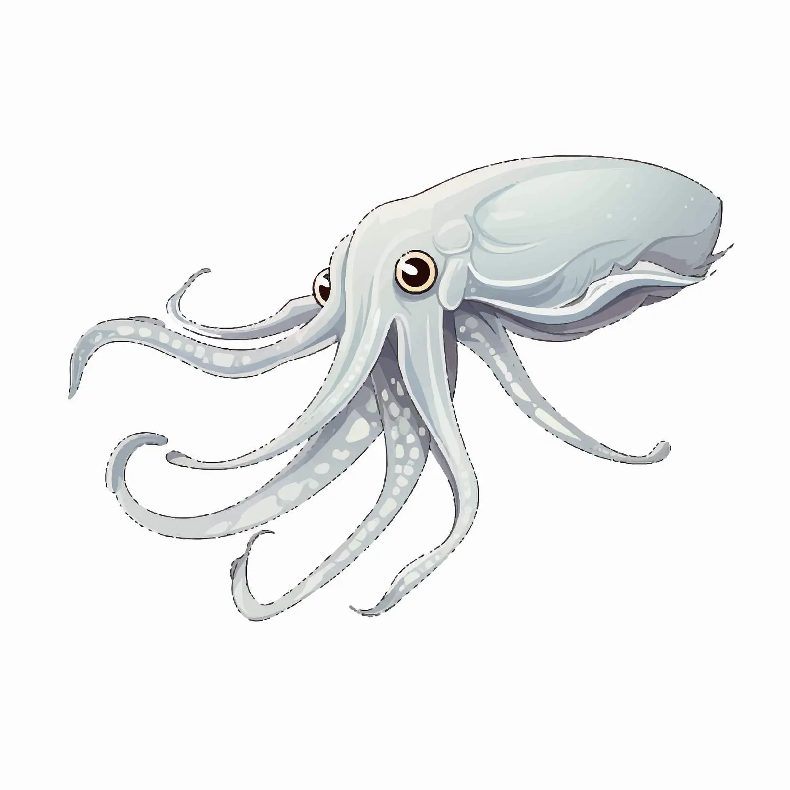 Cartoon Squid Vector Illustration — free download from Dotvec