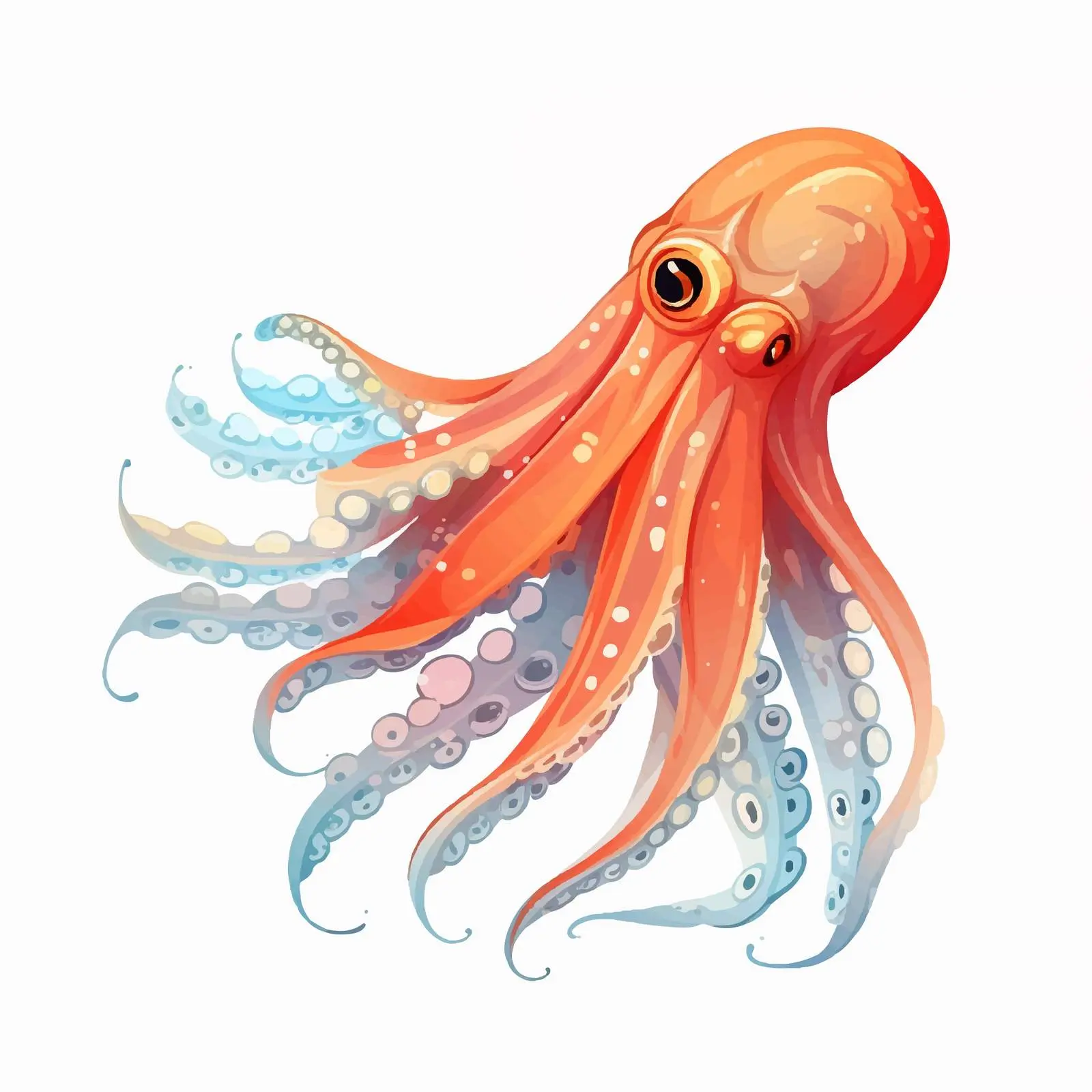 Cartoon Squid Vector Illustration — free download from Dotvec