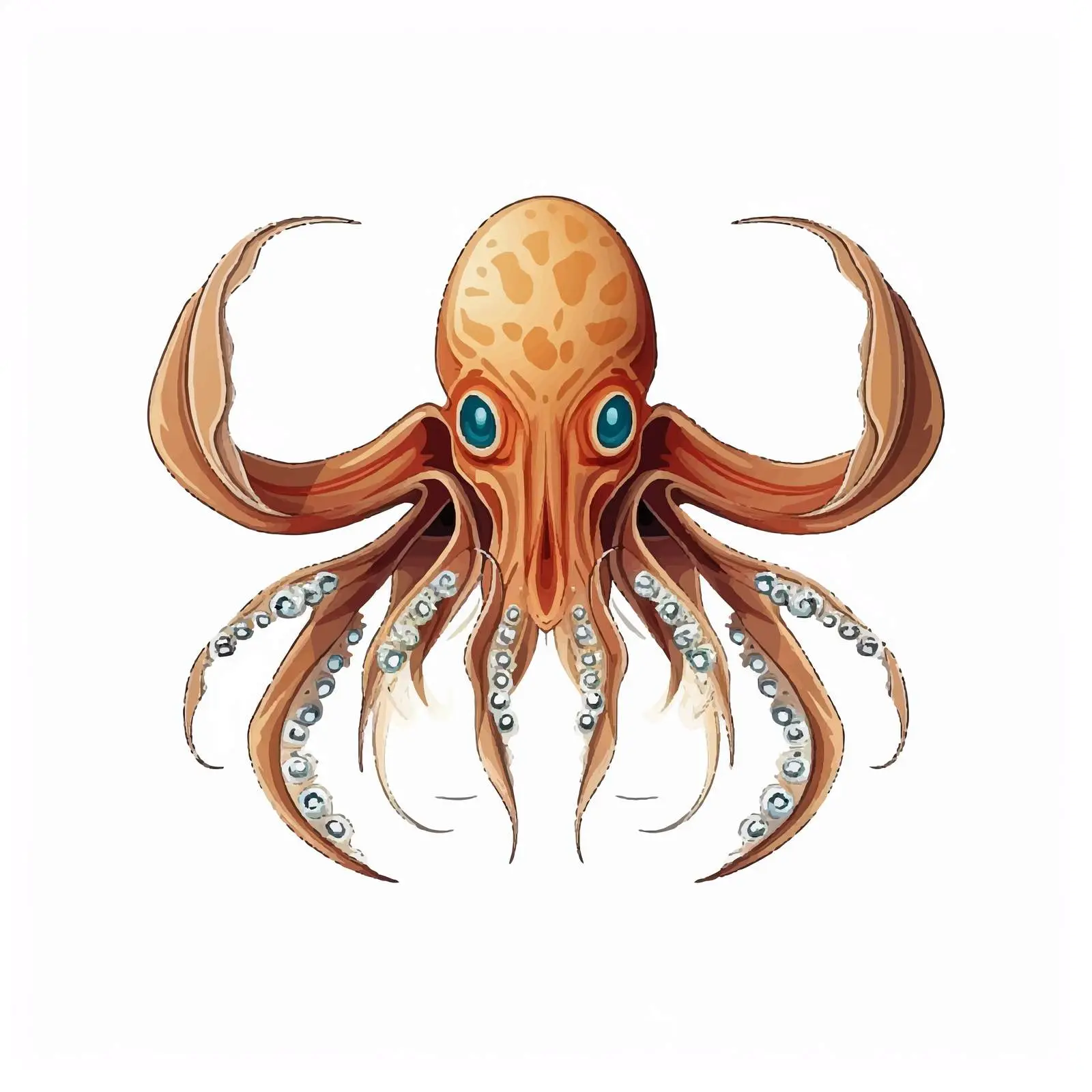 Cartoon Squid Vector Illustration for Creative Projects — free download from Dotvec