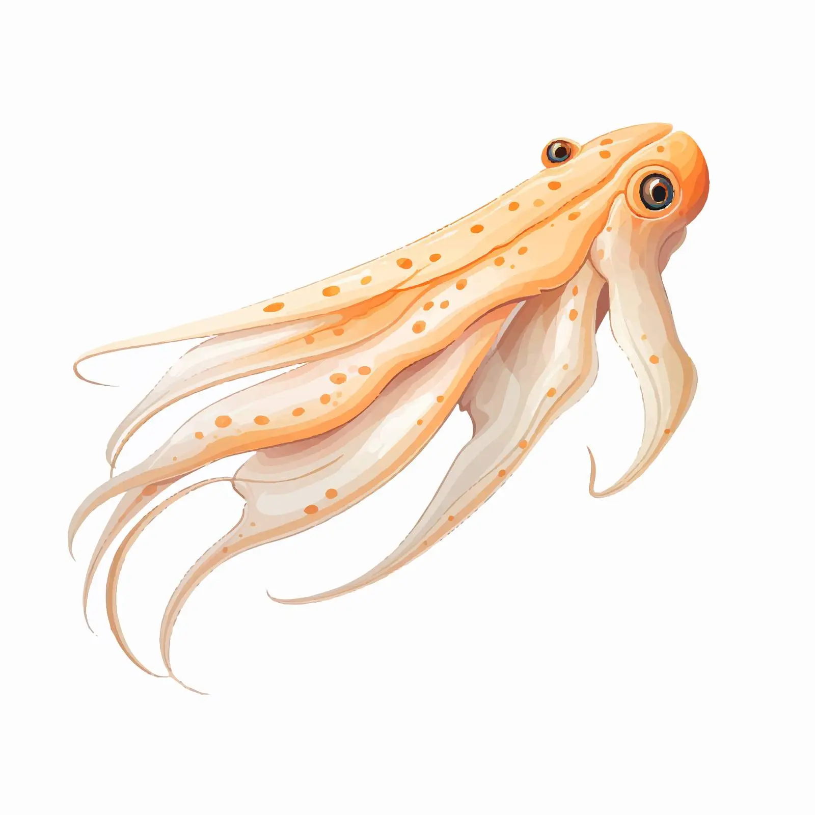 Top View Squid Vector Illustration on White Background — free download from Dotvec