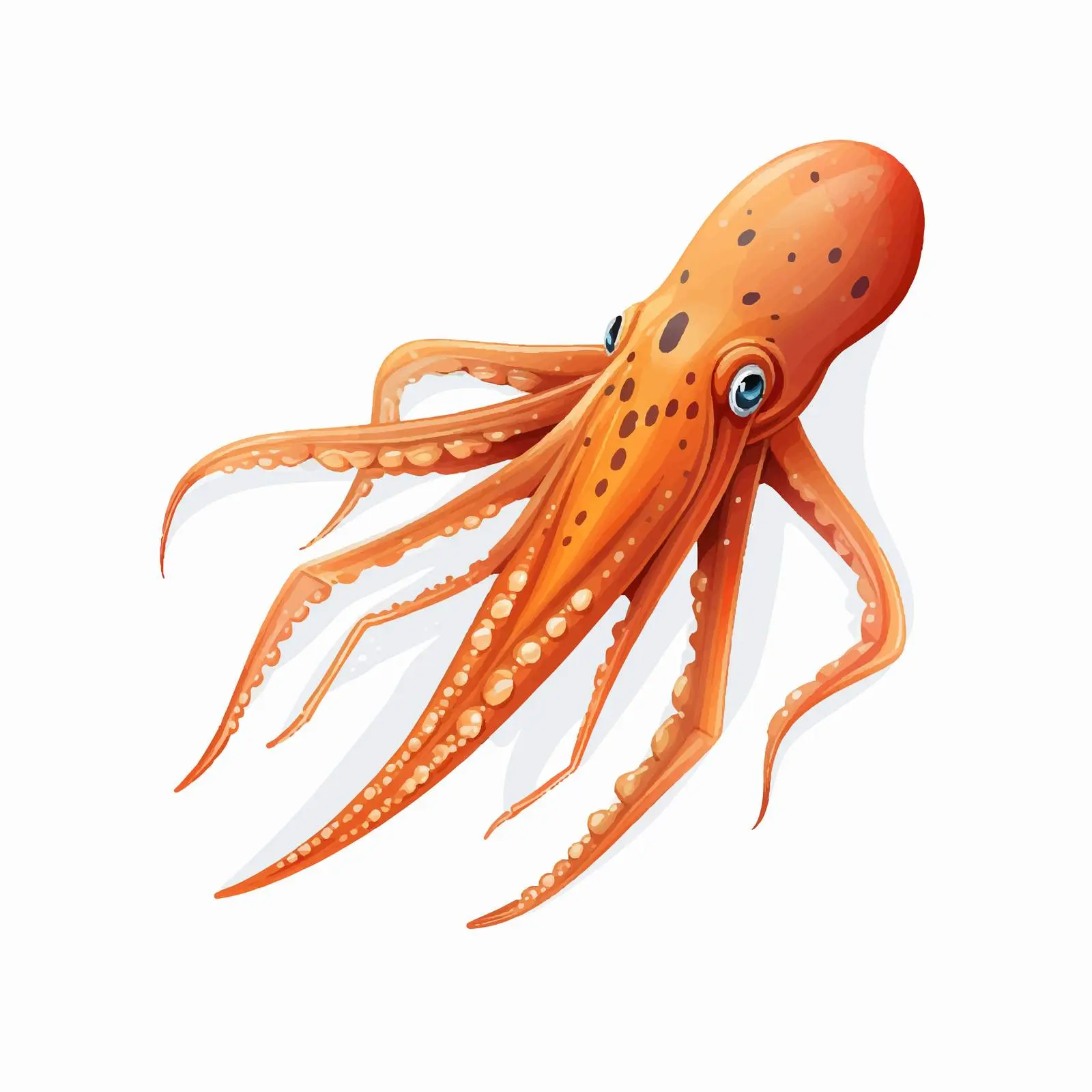 Top View Squid Vector Illustration on White Background — free download from Dotvec