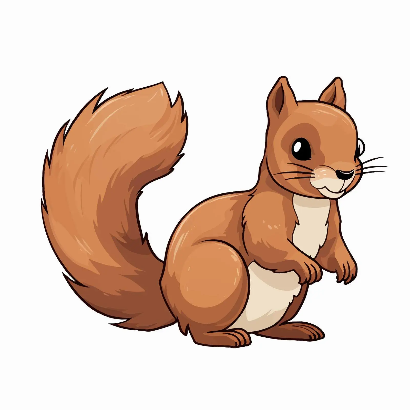 Squirrel Line Vector Illustration on White Background — free download from Dotvec