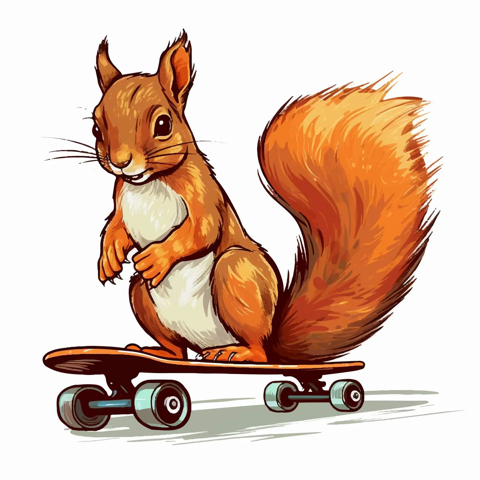 Squirrel on Skateboard Vector Illustration — free download from Dotvec