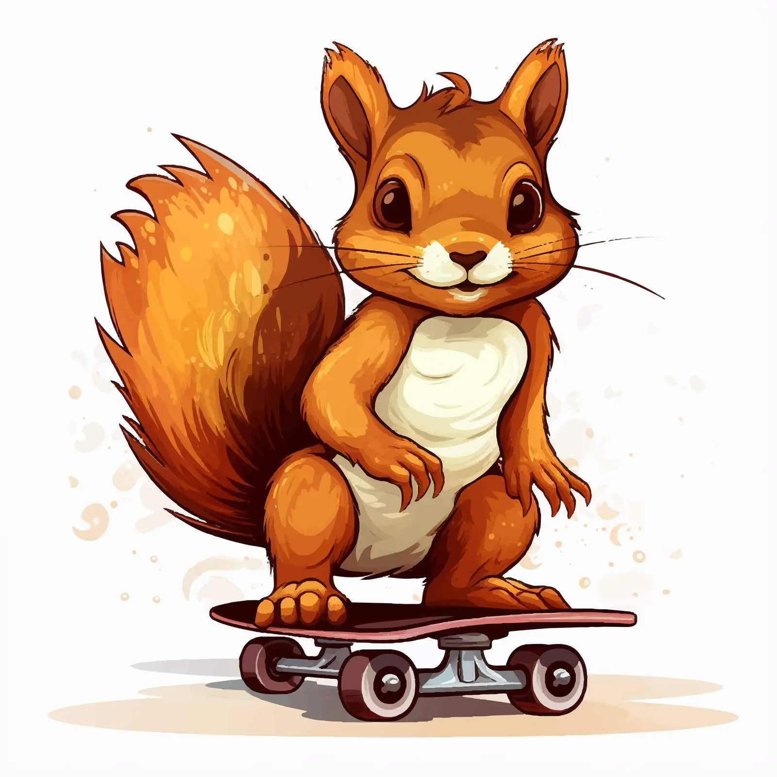 Squirrel on Skateboard Vector Illustration – free entertaining art image from Dotvec