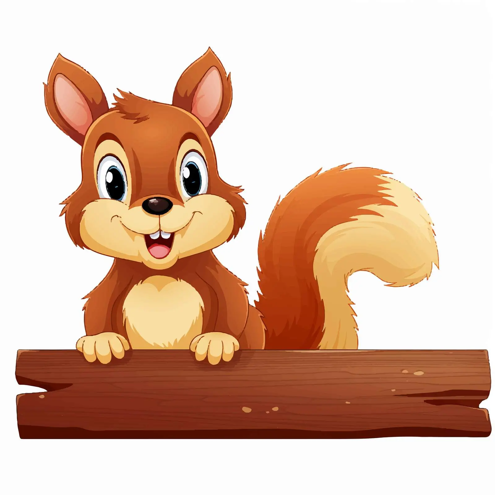 Squirrel with Wooden Sign Vector Illustration — free download from Dotvec
