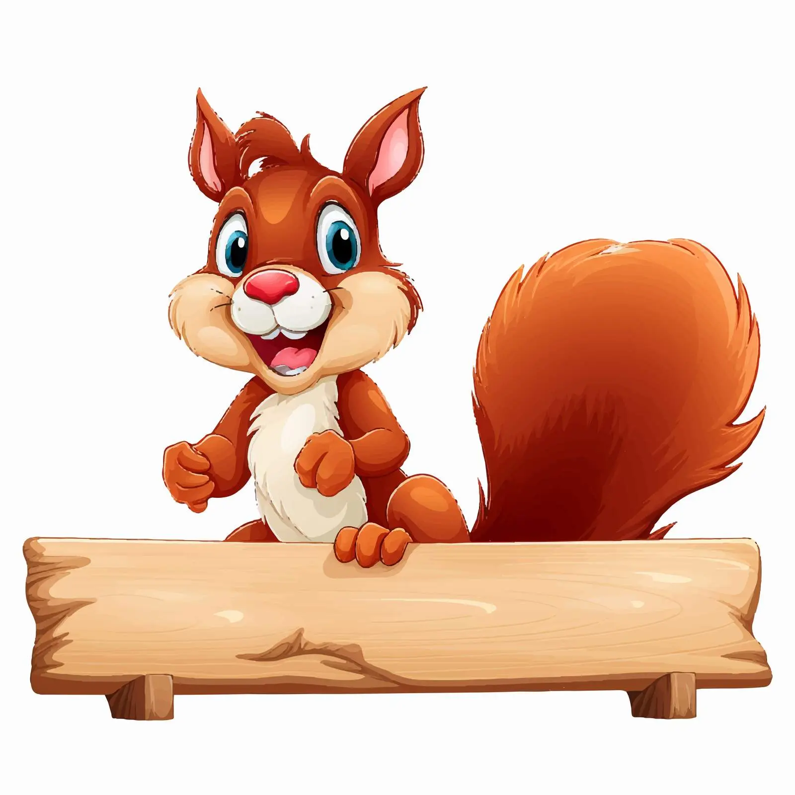 Squirrel with Wooden Sign Banner Illustration — free download from Dotvec