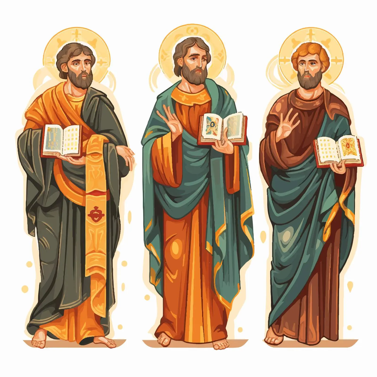 Apostles Luke, John, and Matthew Vector Art — free download from Dotvec