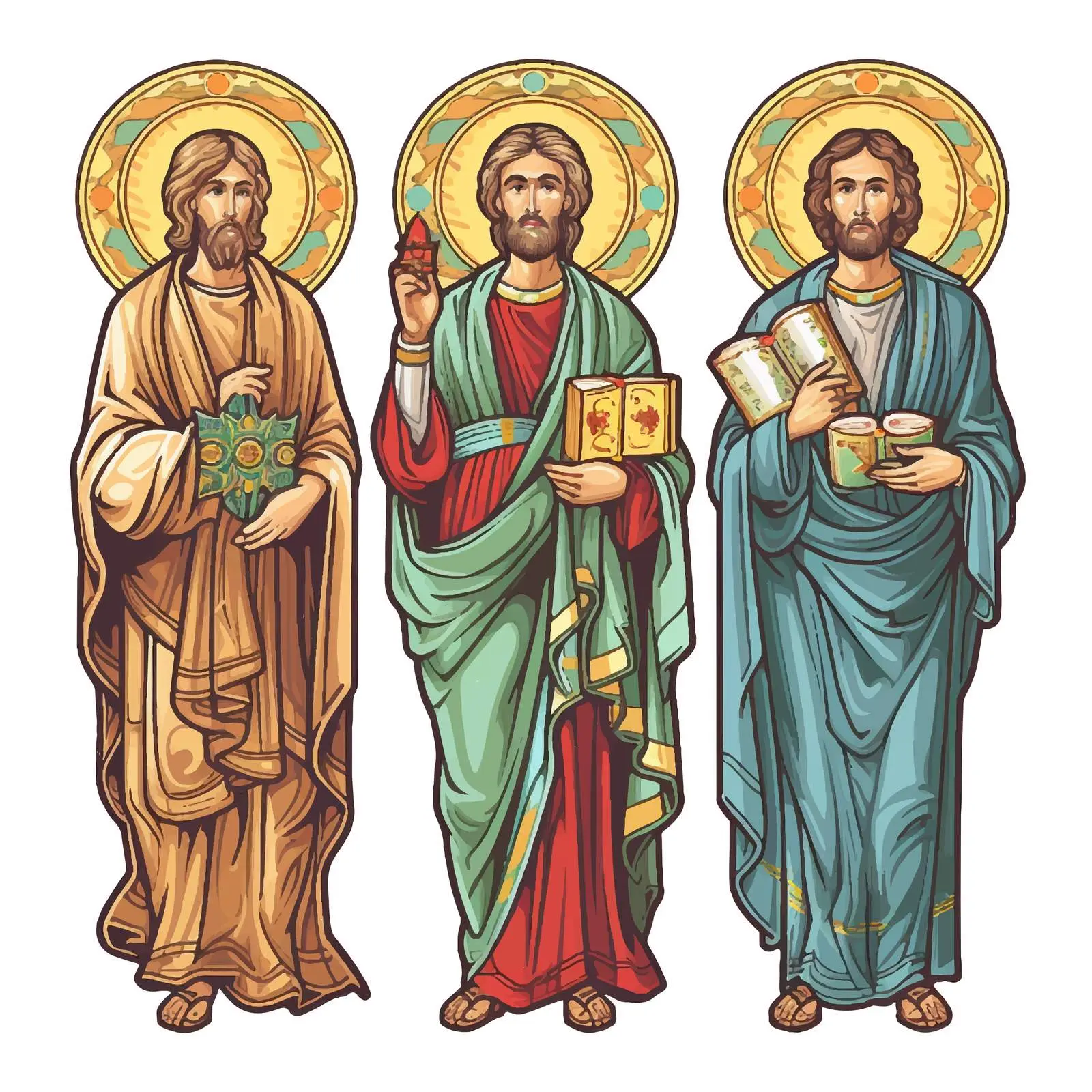 Apostles Luke, John, and Matthew Vector Art — free download from Dotvec