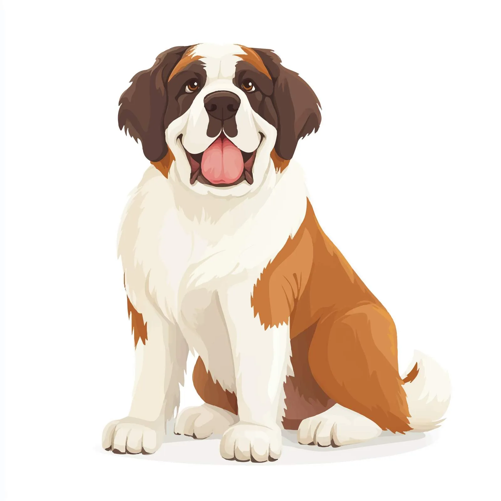 Cute St. Bernard Mountain Rescue Dog Vector — free download from Dotvec