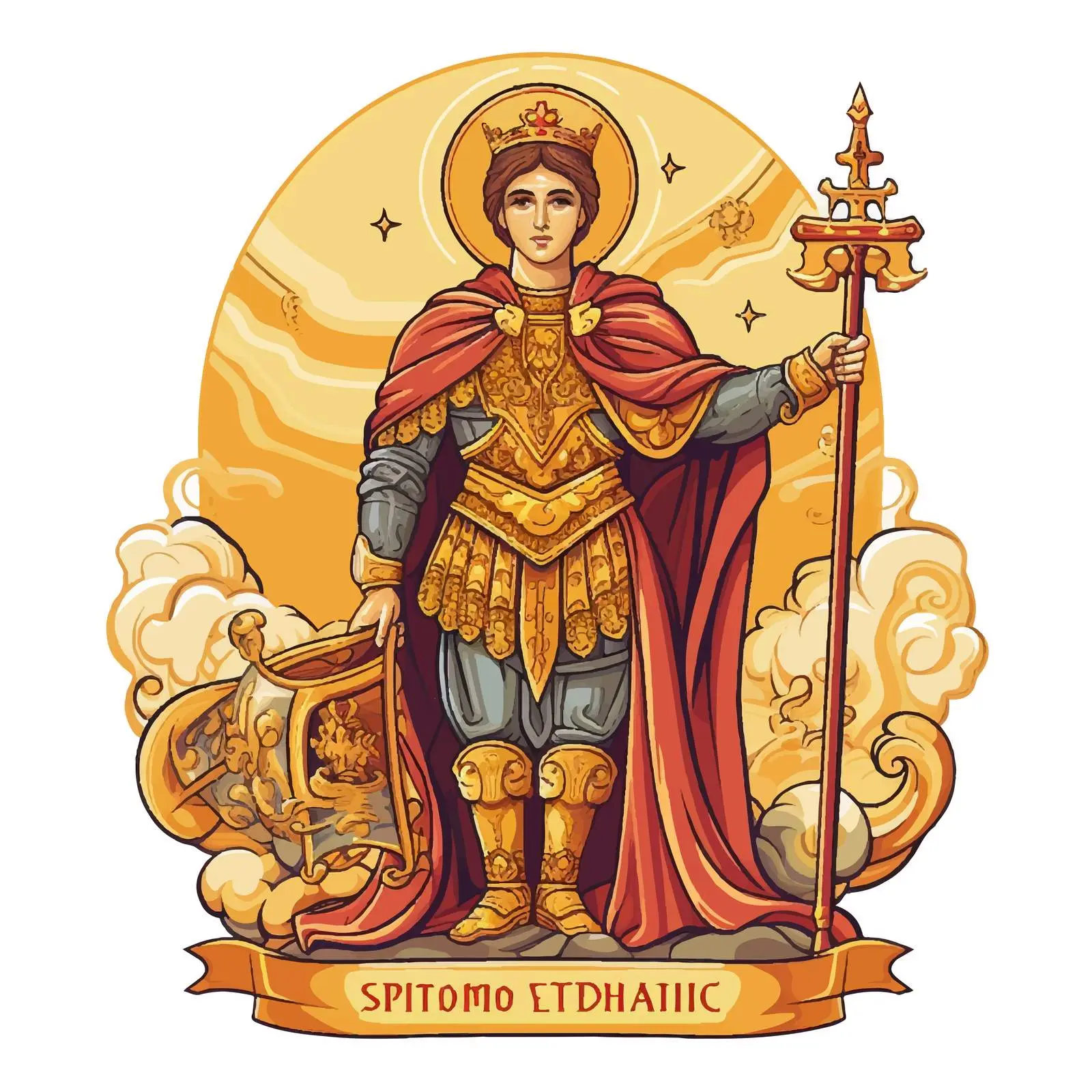 St. Demetrius of Salonica Byzantine Illustration – free medieval illustrations image from Dotvec