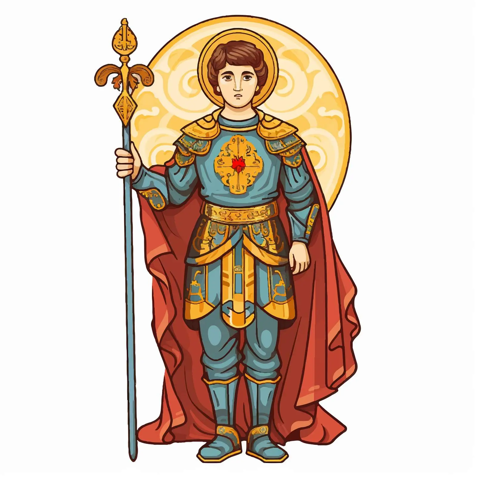 St. Demetrius of Salonica Byzantine Illustration – free artistic icon image from Dotvec