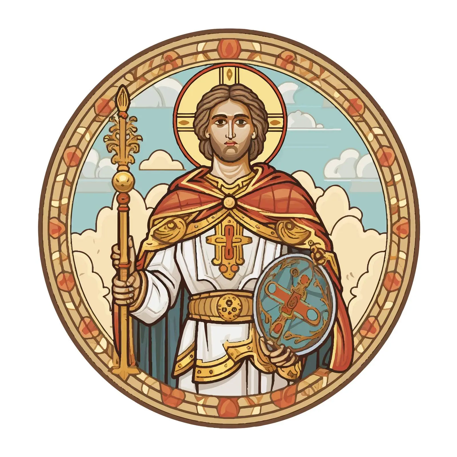 St. Demetrius of Salonica Byzantine Illustration – free saints art image from Dotvec