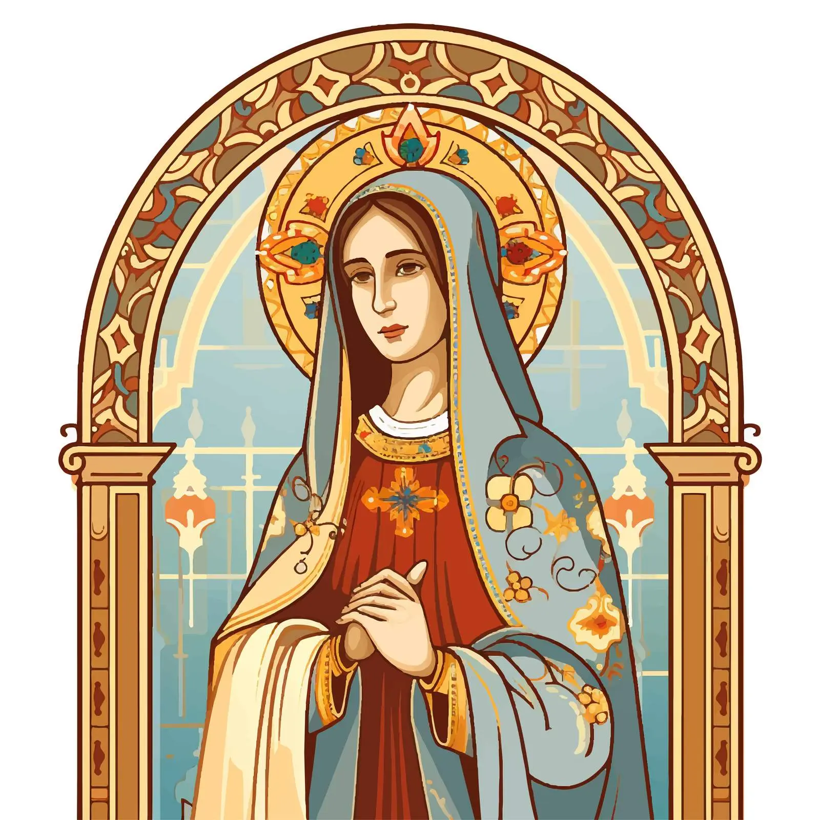 Byzantine Style Fresco of St. Maria — free download from Dotvec