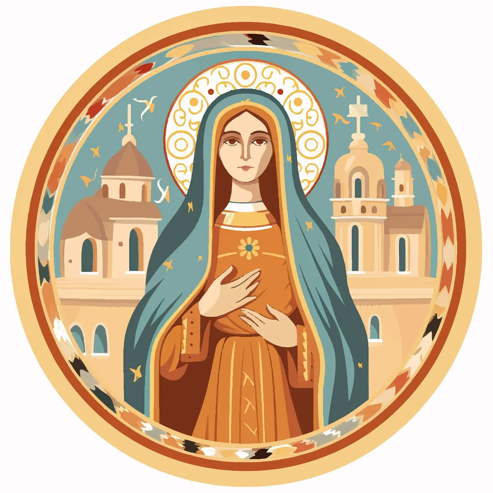 Byzantine Style Fresco of St. Maria Illustration – free thematic art image from Dotvec