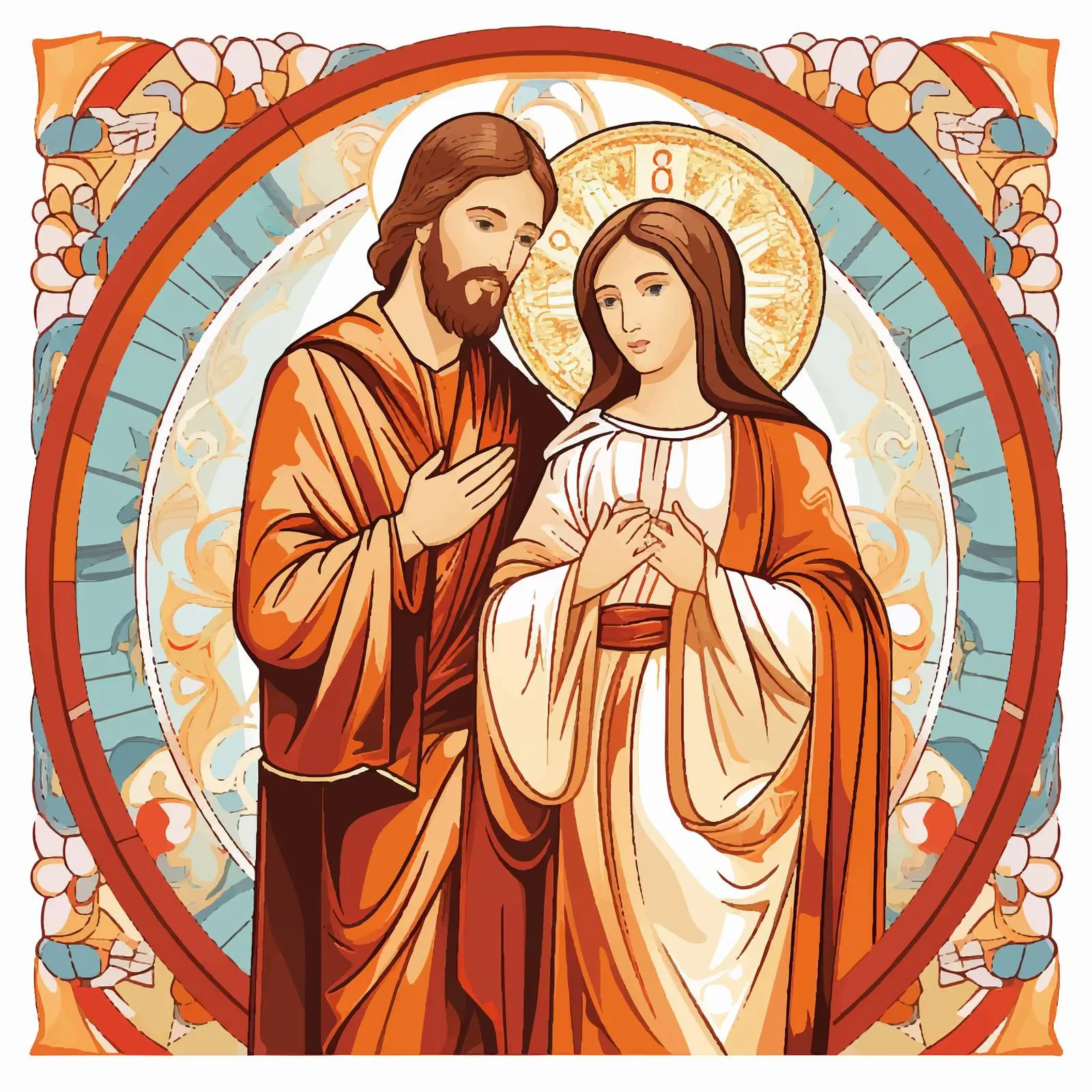 St. Maria and Kind Jesus Byzantine Fresco — free download from Dotvec