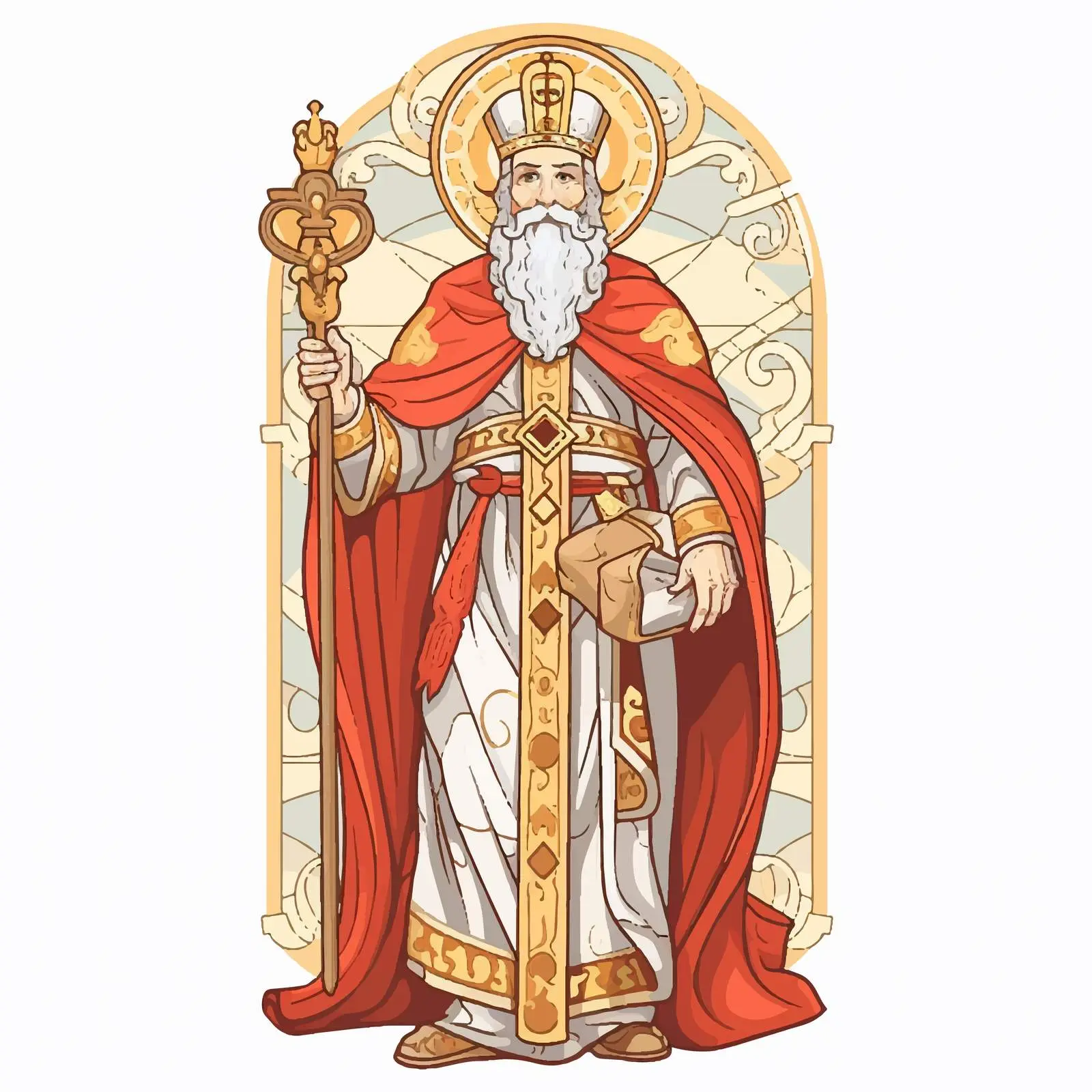 St. Nicholas Byzantine Fresco Illustration Sketch — free download from Dotvec