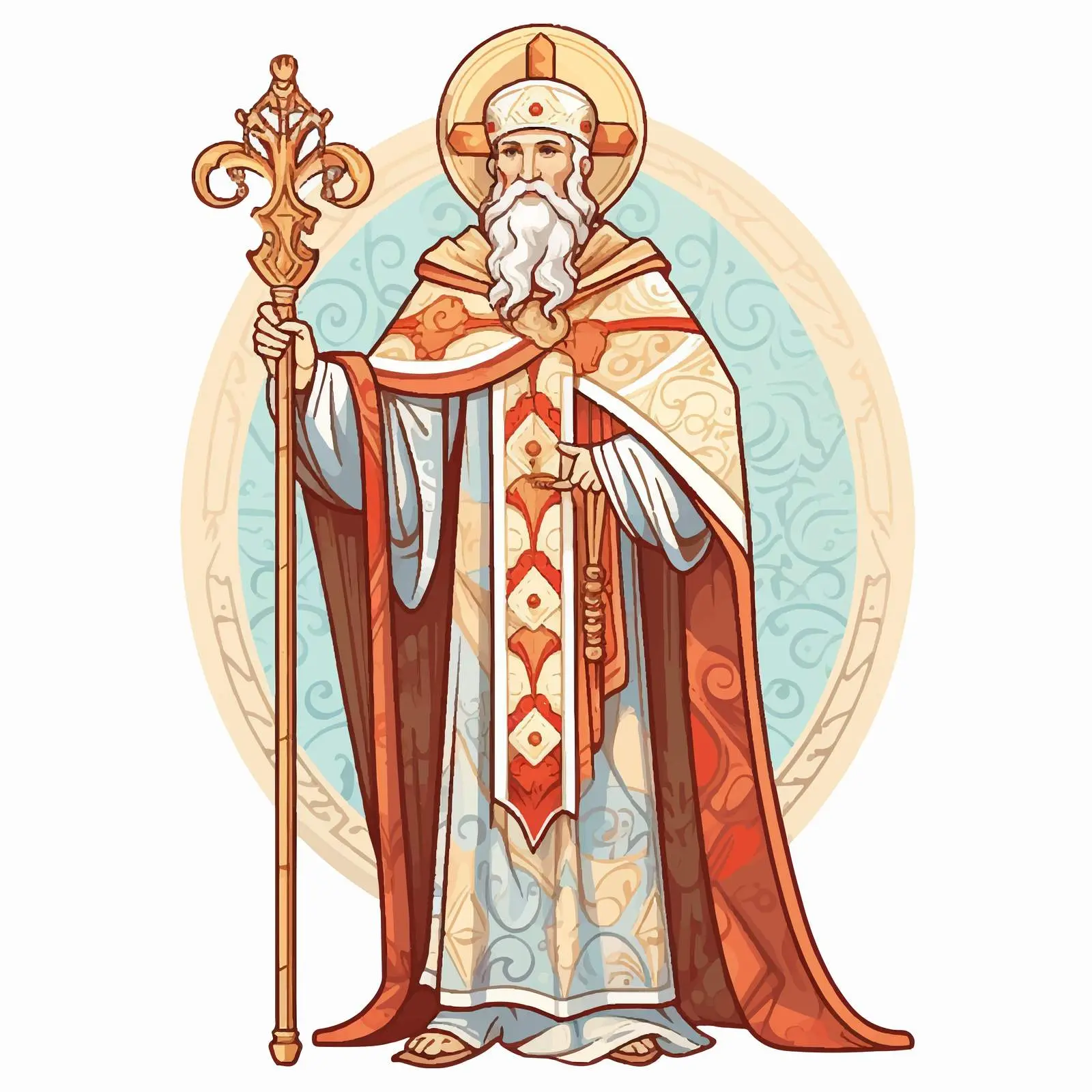 St. Nicholas Fresco Illustration Sketch — free download from Dotvec