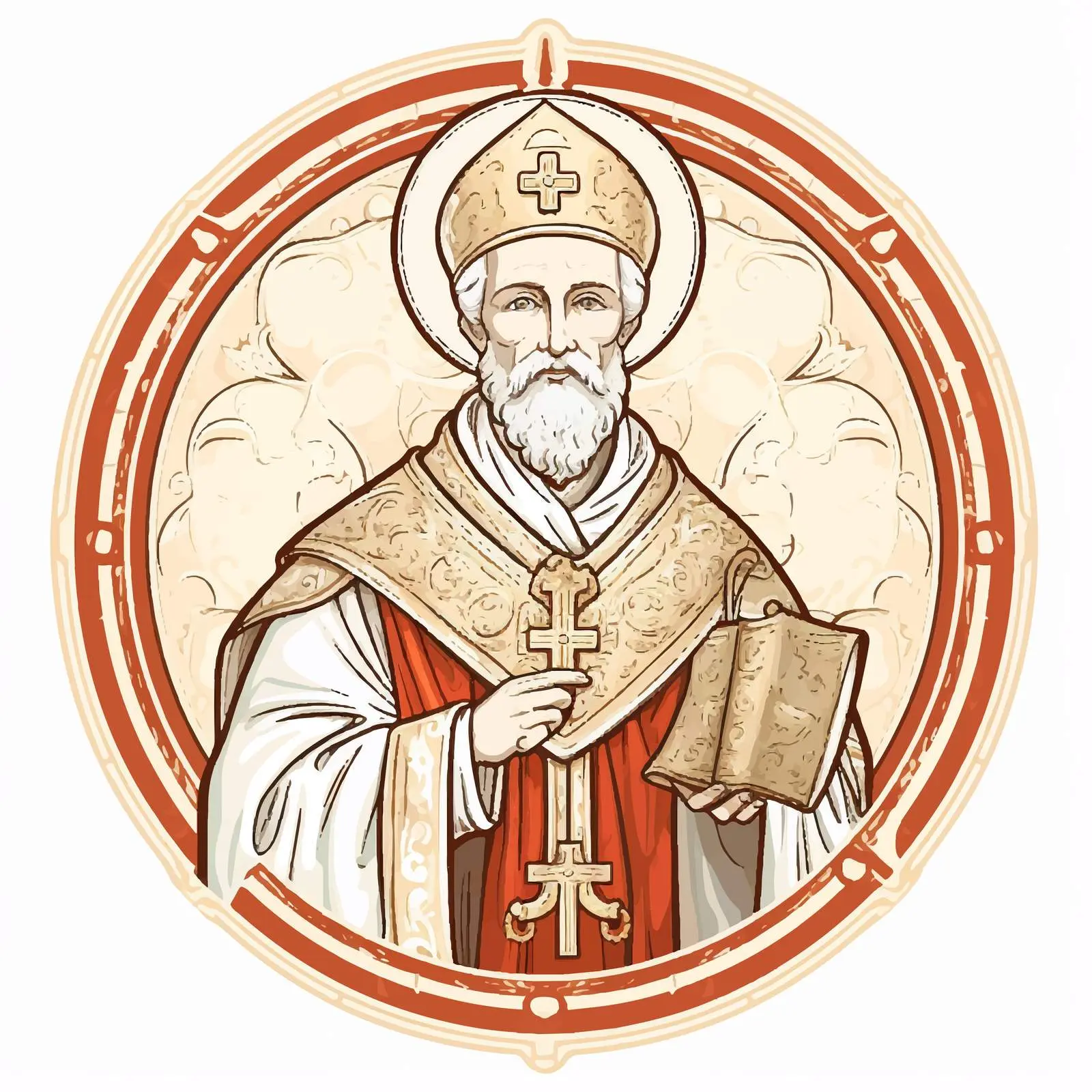 St. Nicholas Figure Fresco Illustration Sketch — free download from Dotvec