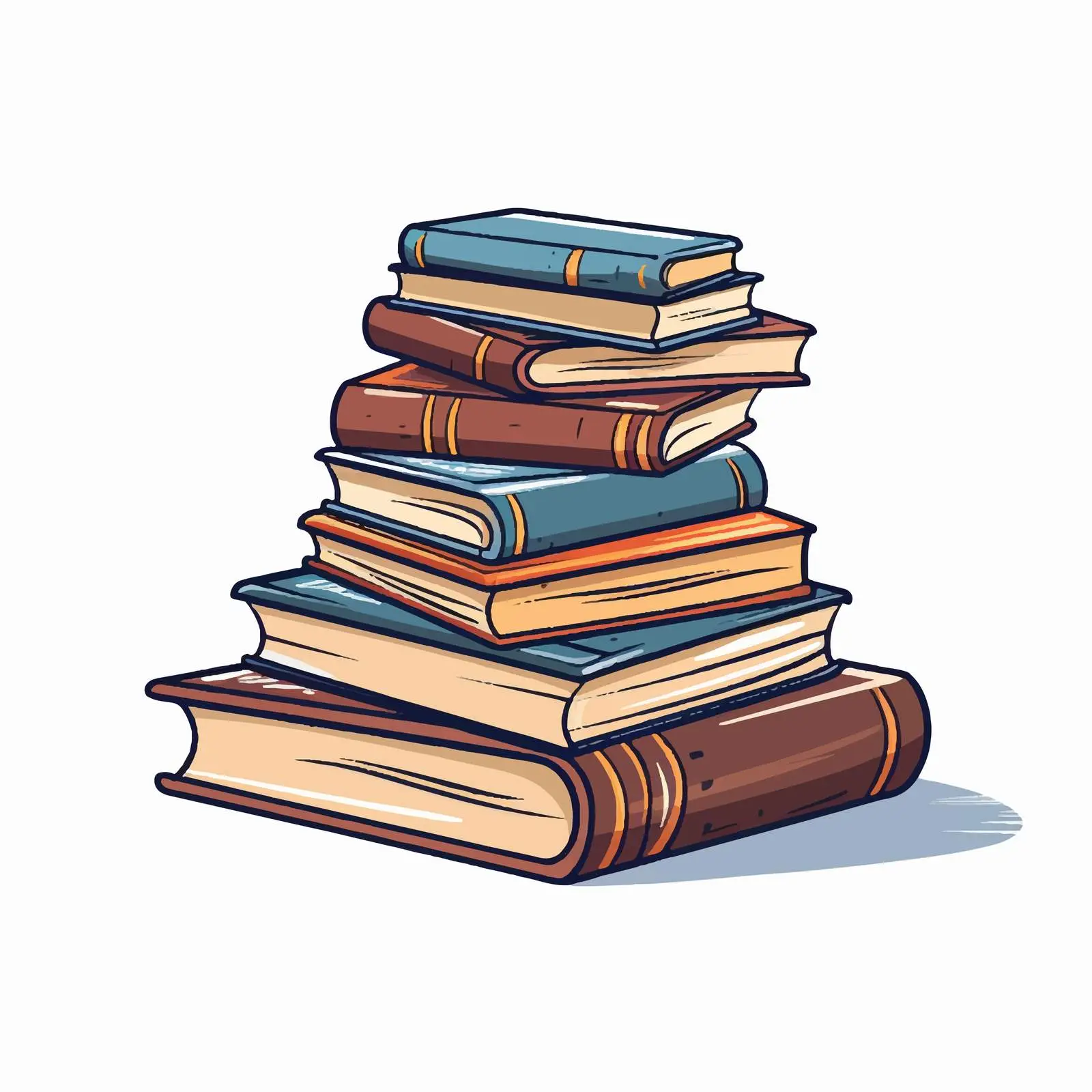 Colorful Cartoon Stack of Books Vector Illustration — free download from Dotvec