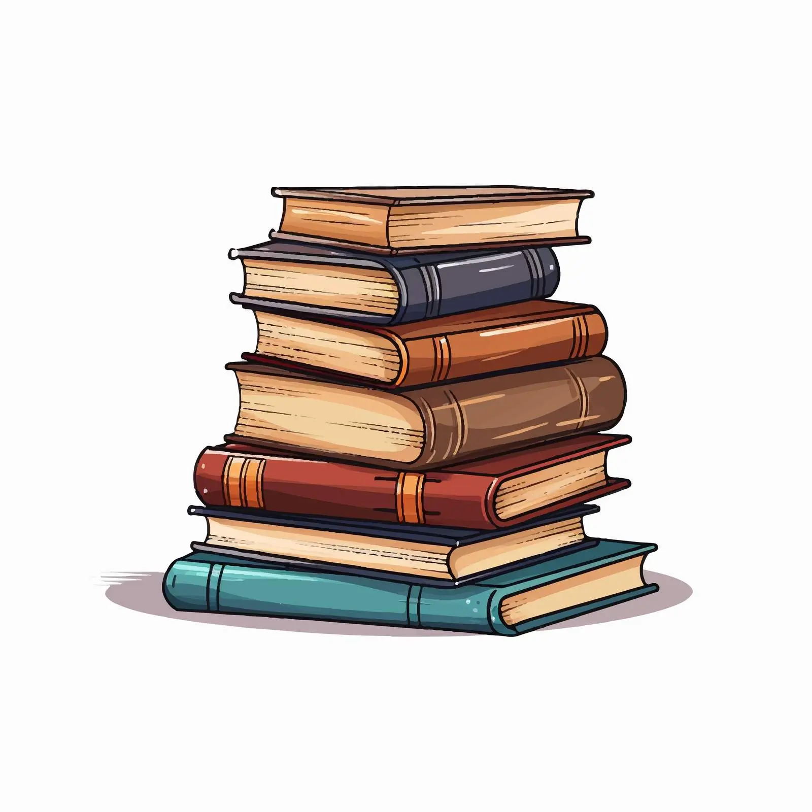 Cartoon Vector Illustration of Stack of Books — free download from Dotvec