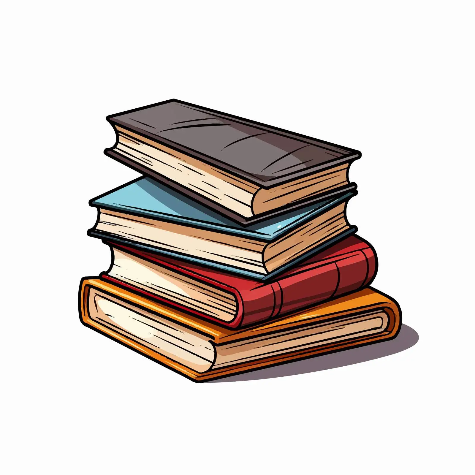 Cartoon Stack of Books Vector Illustration — free download from Dotvec