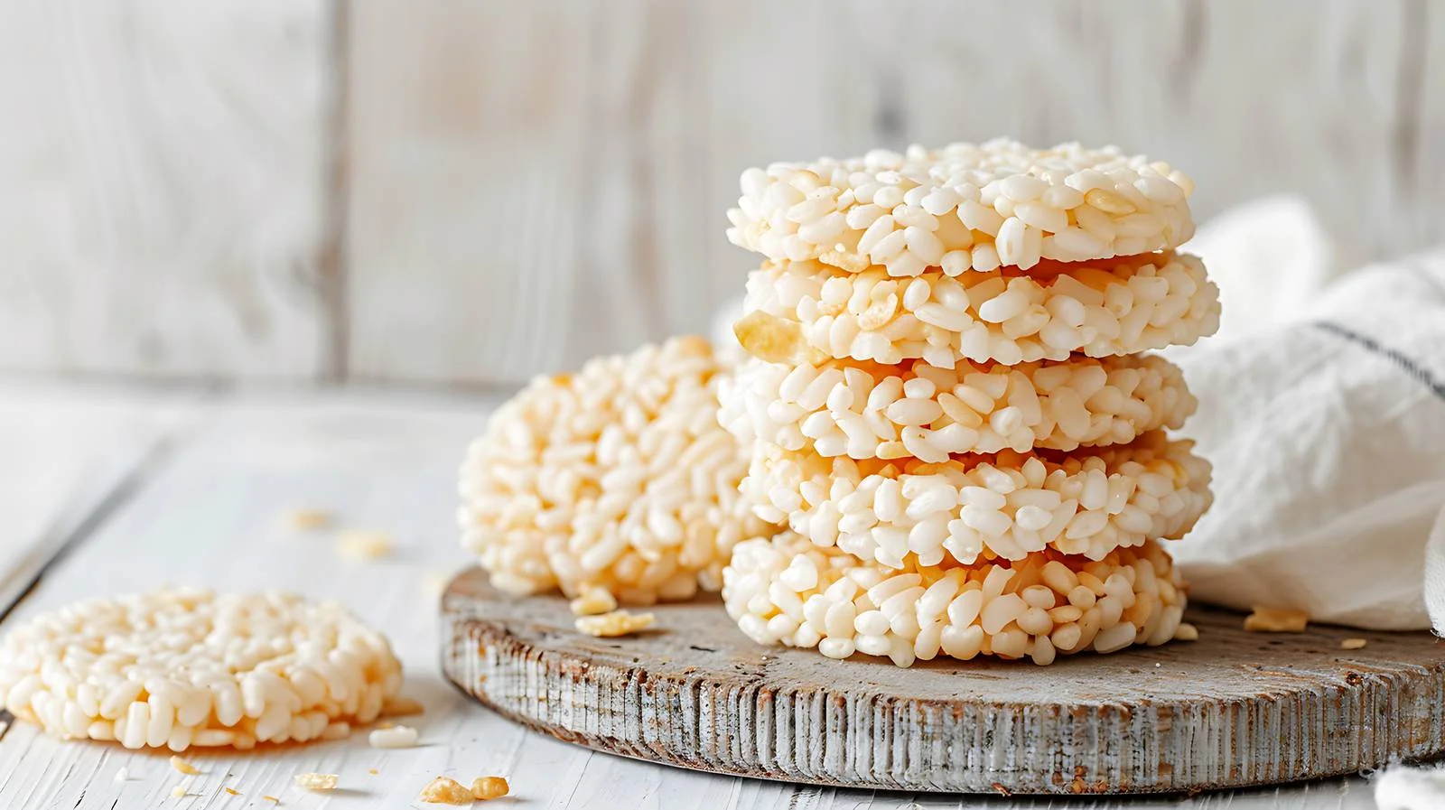 Crunchy Rice Cakes on White Table — free download from Dotvec